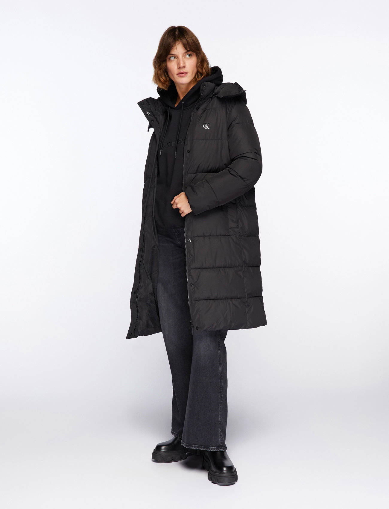 Calvin Klein Jeans Monologo Non Down Long Puffer 165 Buy