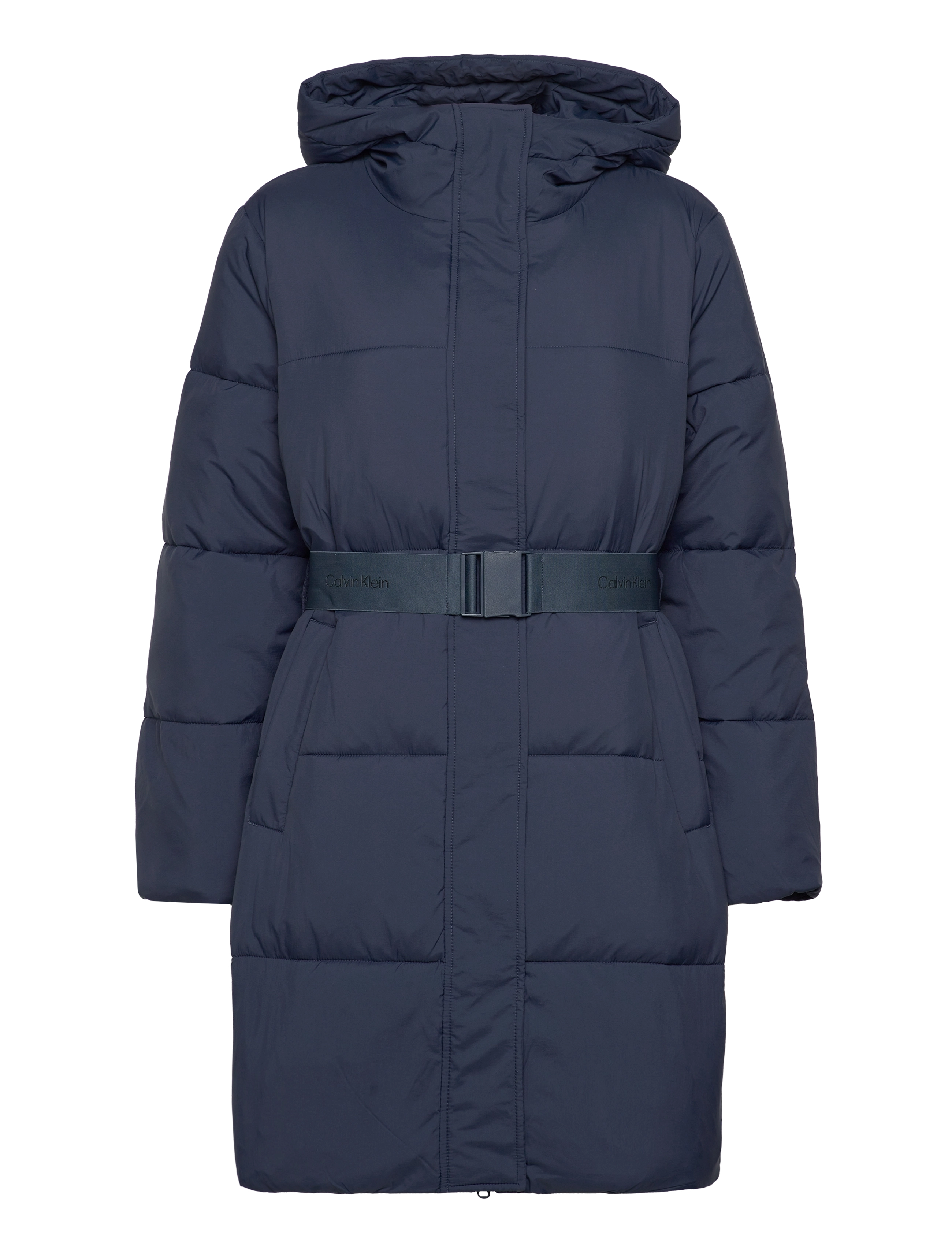 Calvin Klein Jeans LOGO BELT LONG PUFFER - Jakker & Kåper - INK / navy