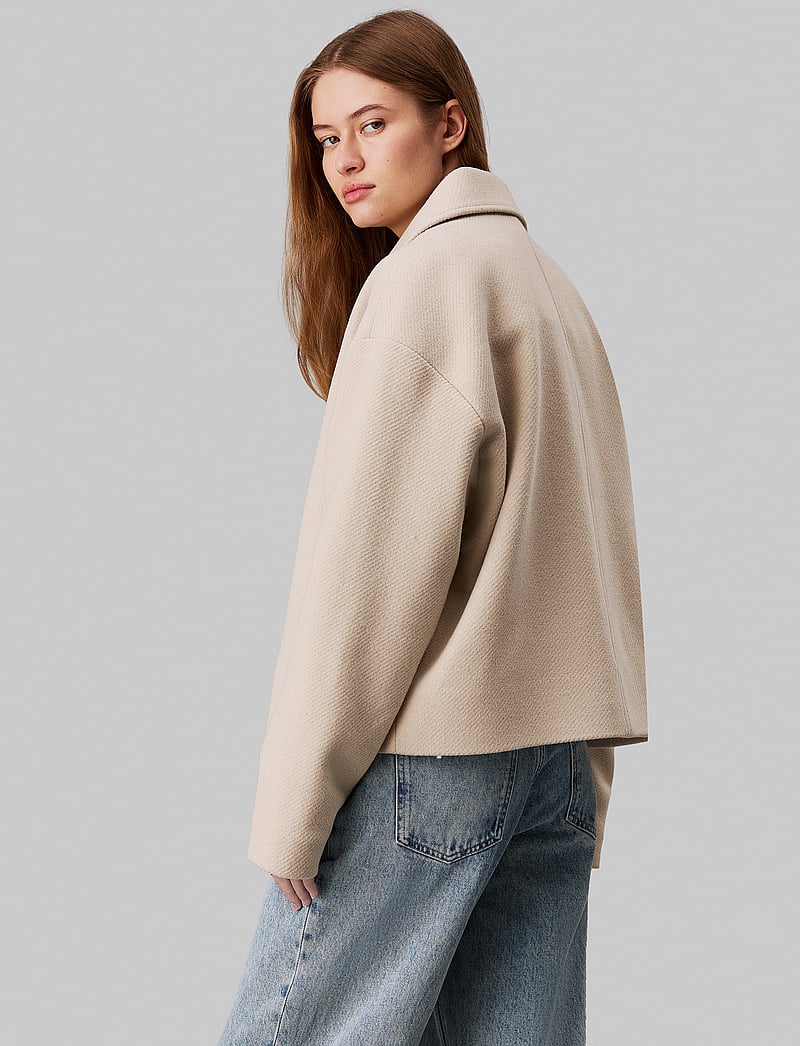 Calvin Klein Jeans - SHORT WOOL BLEND JACKET - villased jakid - pelican - 0