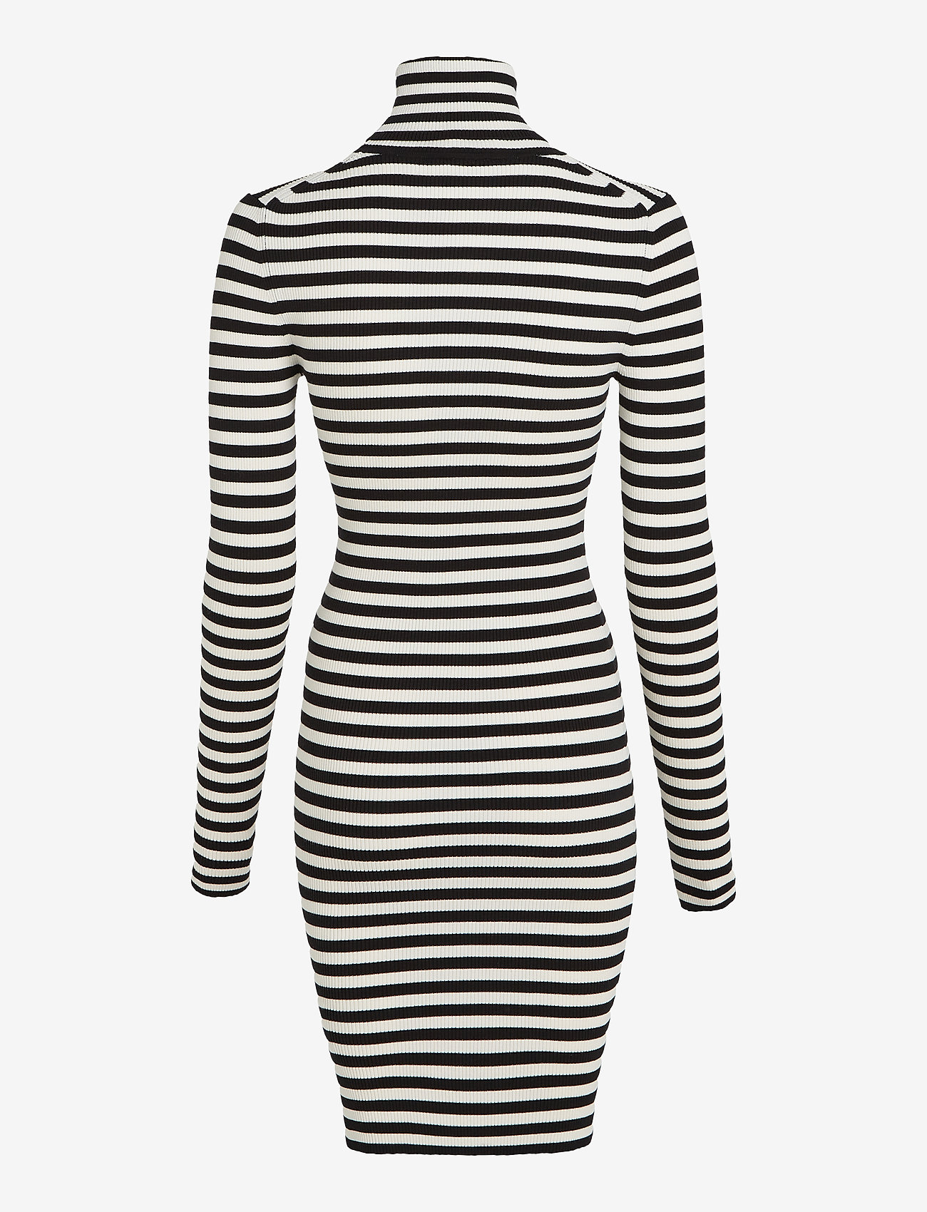 Calvin Klein Jeans - WOVEN LABEL TIGHT SWEATER DRESS - t-shirtklänningar - ivory / ck black stripe - 5