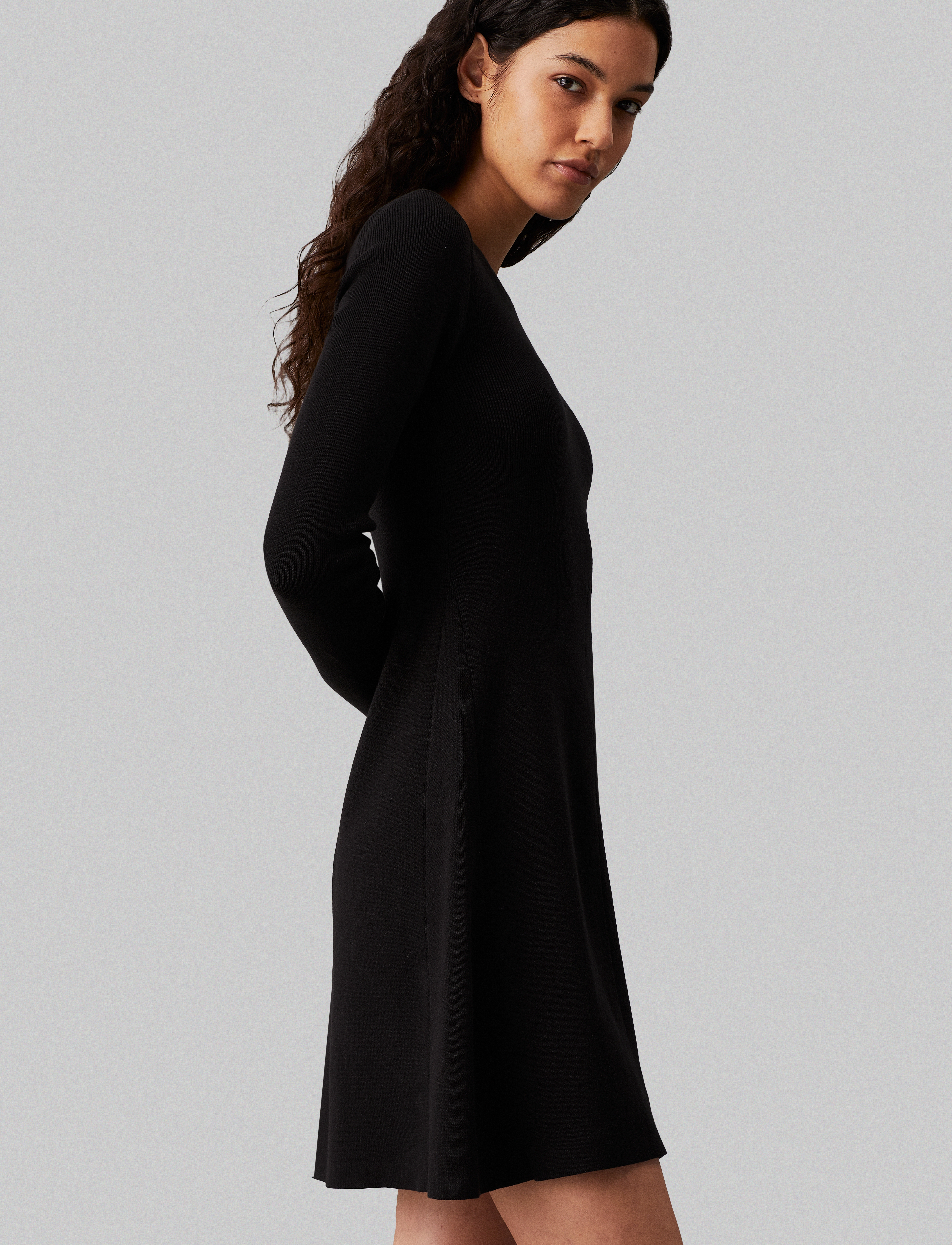 Calvin Klein Jeans - CK INTARSIA SWEATER DRESS - stickade klänningar - ck black - 3