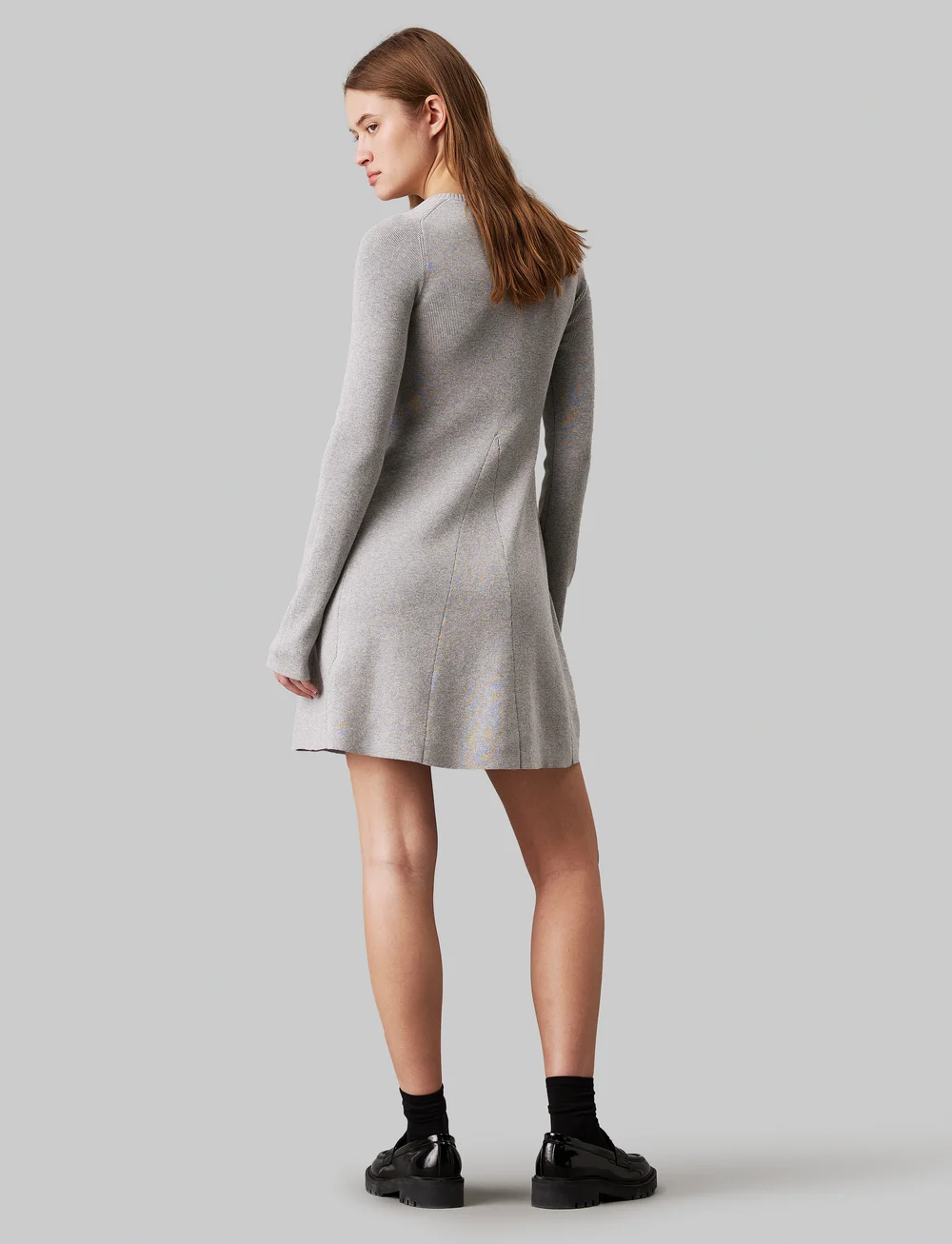 Calvin Klein Jeans - CK INTARSIA SWEATER DRESS - knitted dresses - grey heather - 4