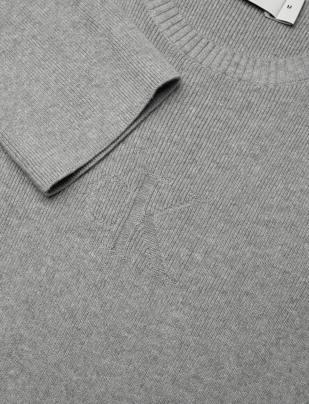 Calvin Klein Jeans - CK INTARSIA SWEATER DRESS - knitted dresses - grey heather - 5