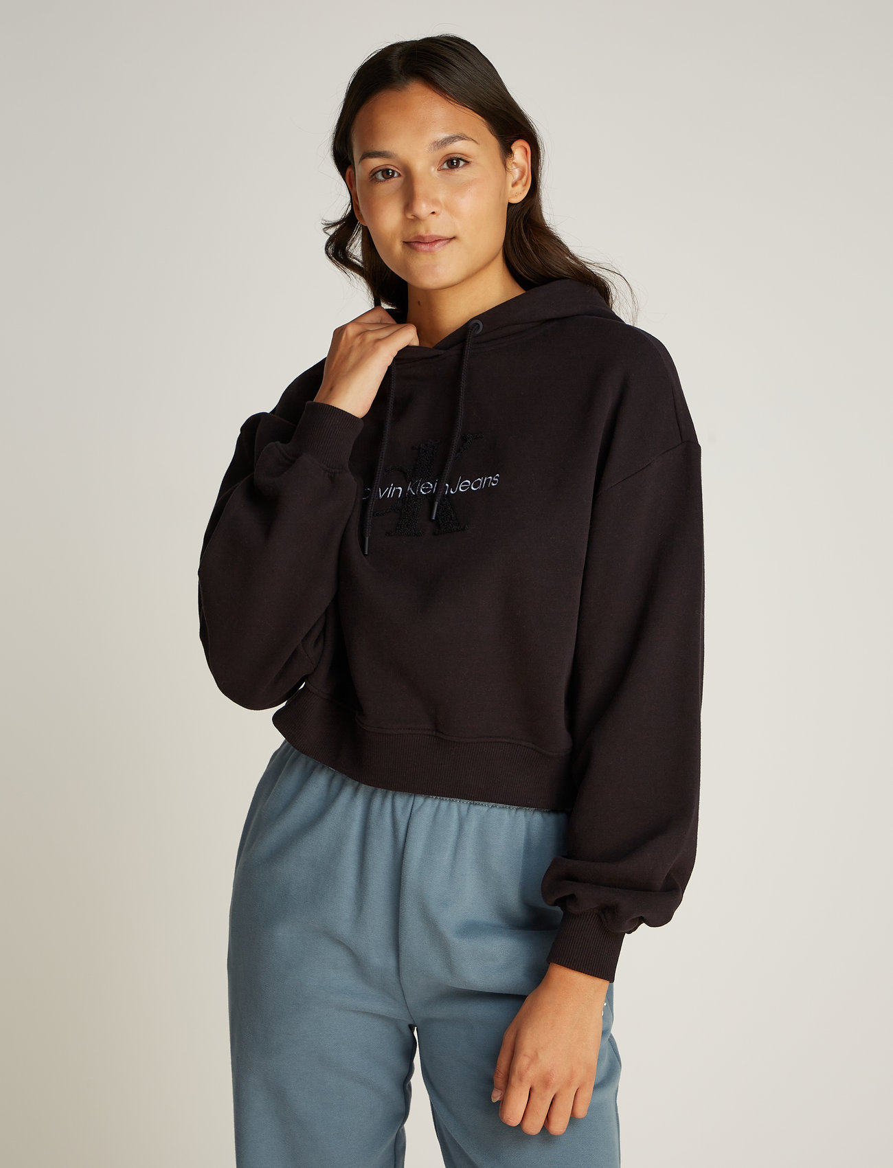 Calvin Klein Jeans - CHENILLE MONOLOGO HOODIE - hættetrøjer - ck black - 5