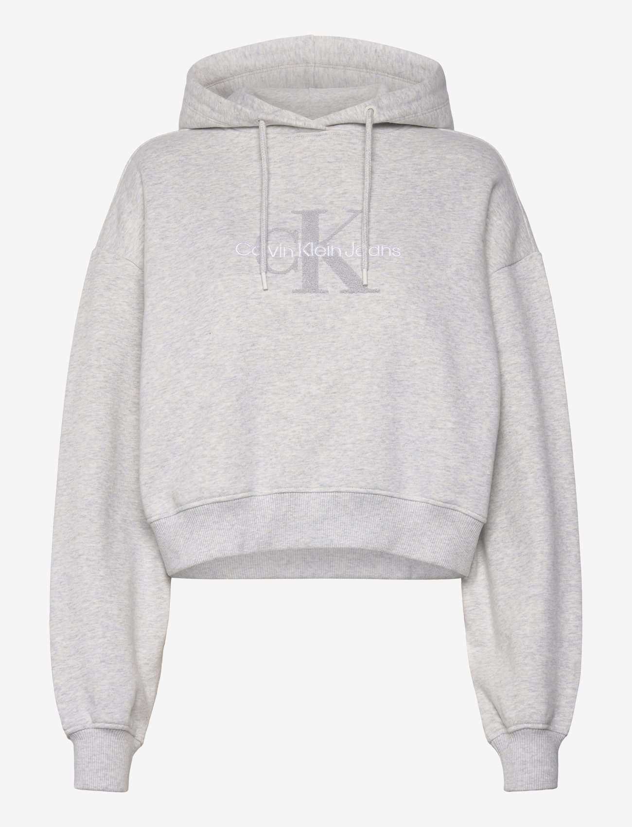 Calvin Klein Jeans - CHENILLE MONOLOGO HOODIE - hættetrøjer - ivory grey heather - 1