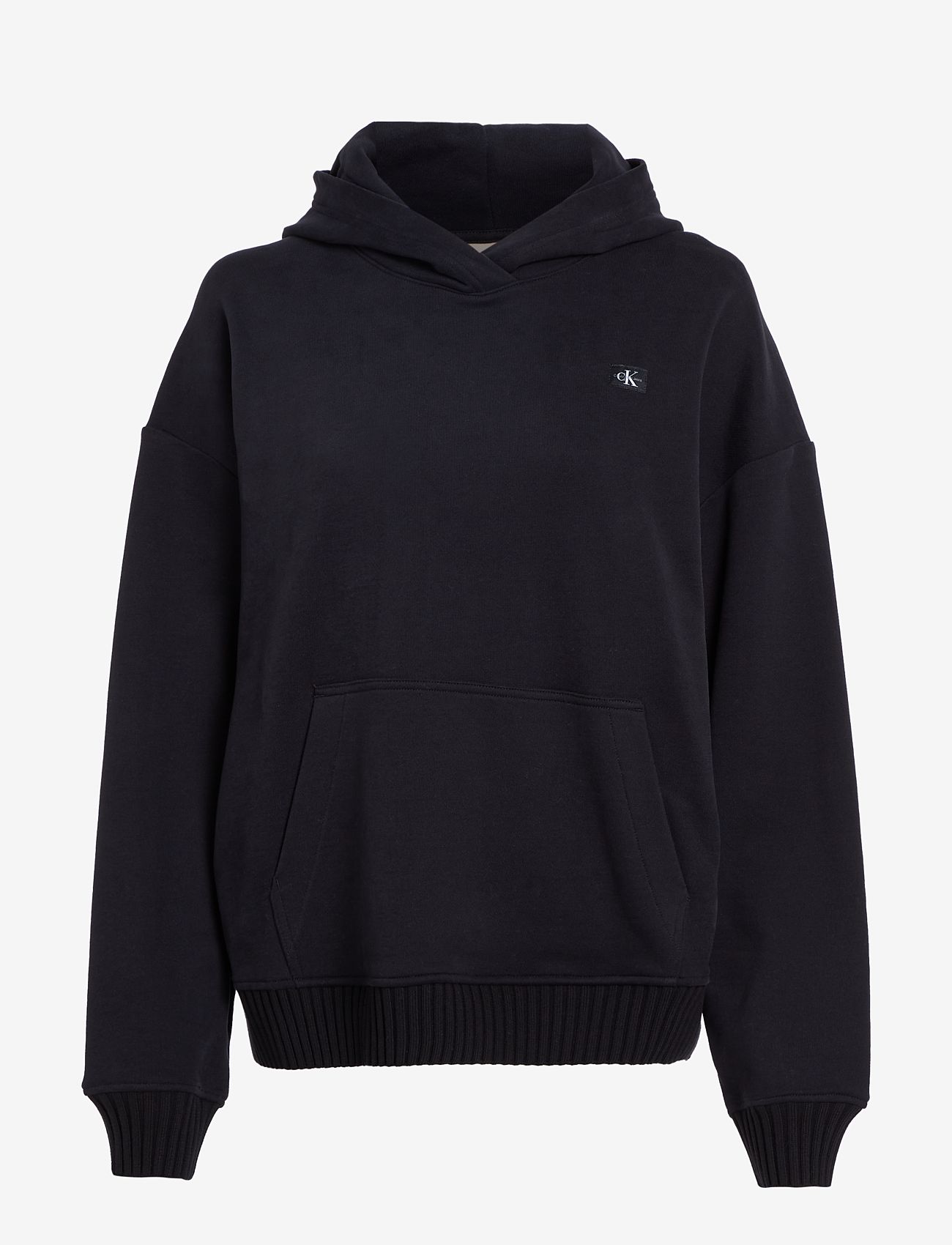 Calvin Klein Jeans - WOVEN LABEL PEACHED HOODIE - hoodies - ck black - 1