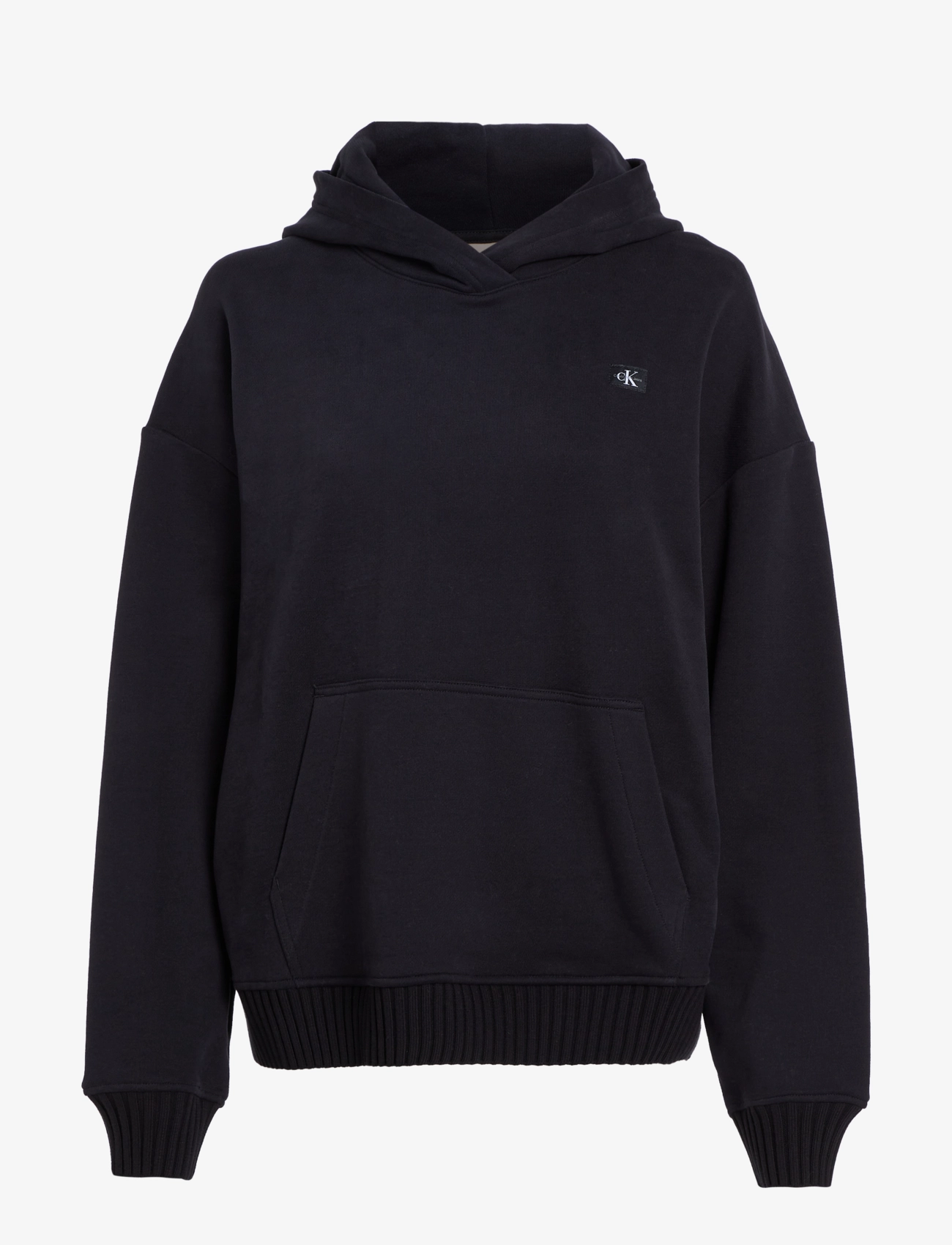 Calvin Klein Jeans - WOVEN LABEL PEACHED HOODIE - ck black - 1