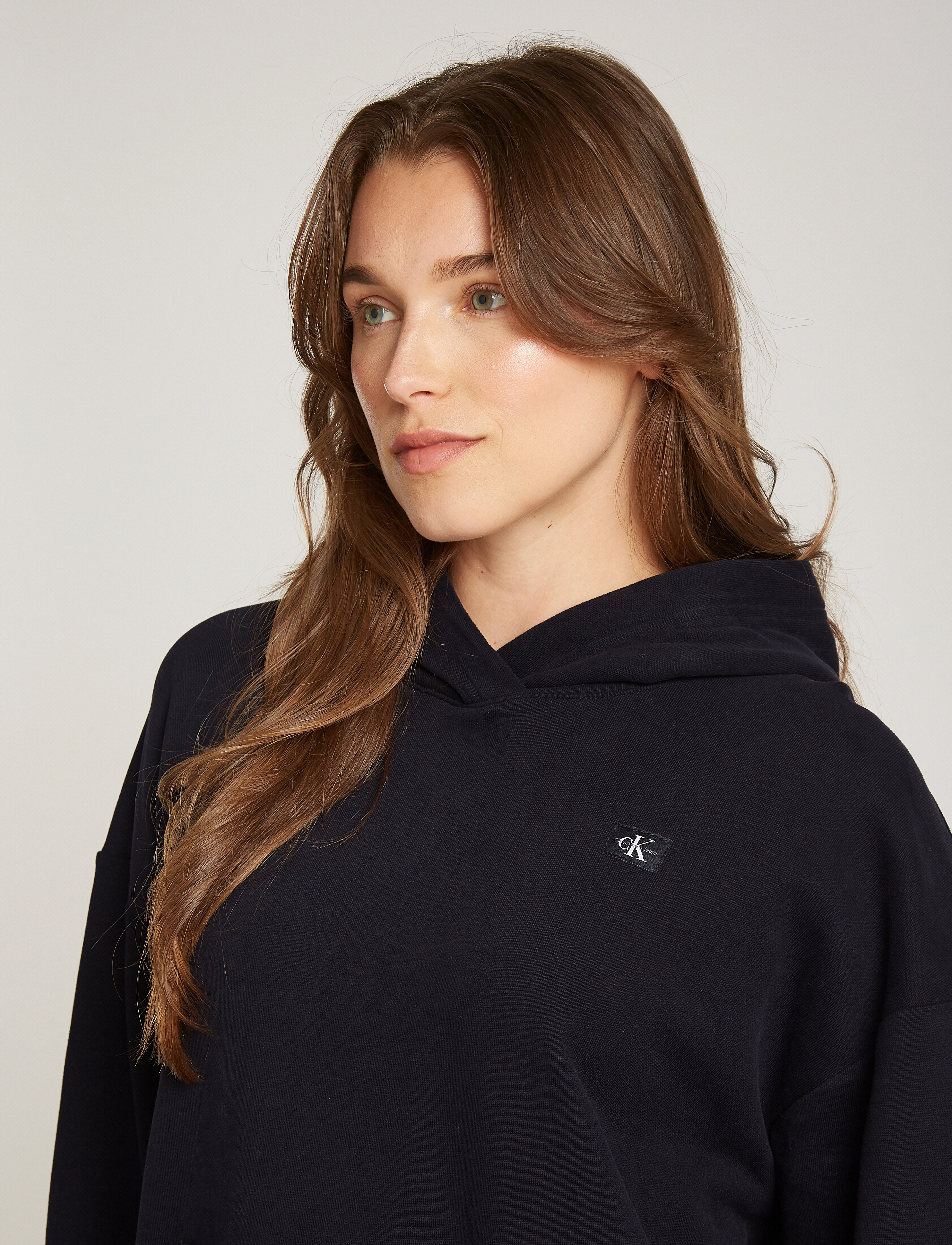 Calvin Klein Jeans - WOVEN LABEL PEACHED HOODIE - ck black - 3