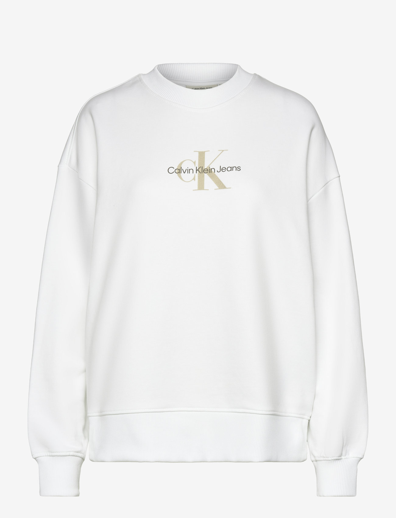 Calvin Klein Jeans - TEXTURED MONOLOGO CREWNECK - bright white - 1