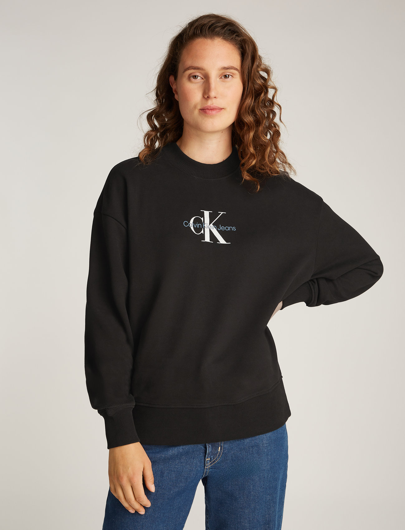 Calvin Klein Jeans - TEXTURED MONOLOGO CREWNECK - sweatshirts - ck black - 4