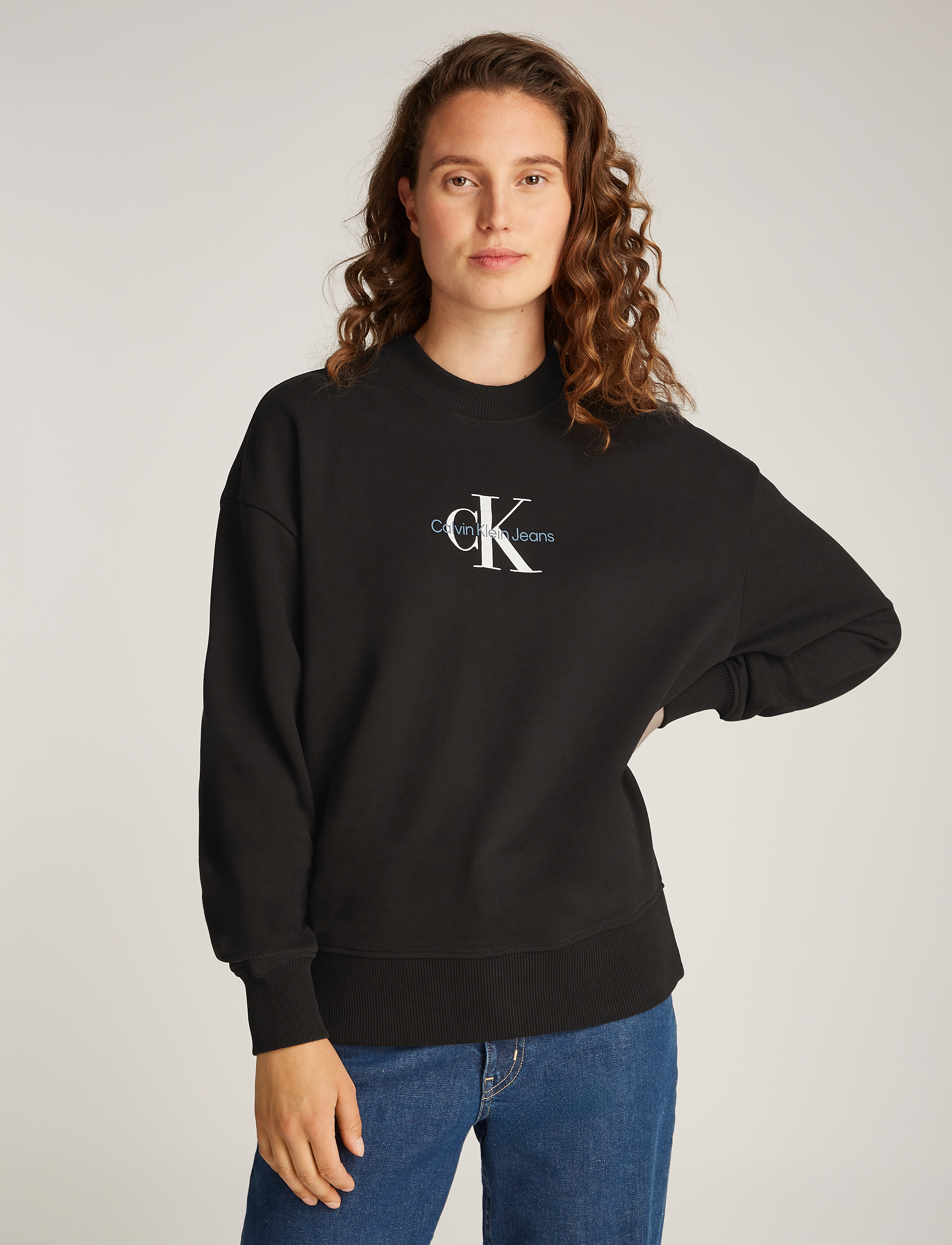 Calvin Klein Jeans - TEXTURED MONOLOGO CREWNECK - ck black - 3