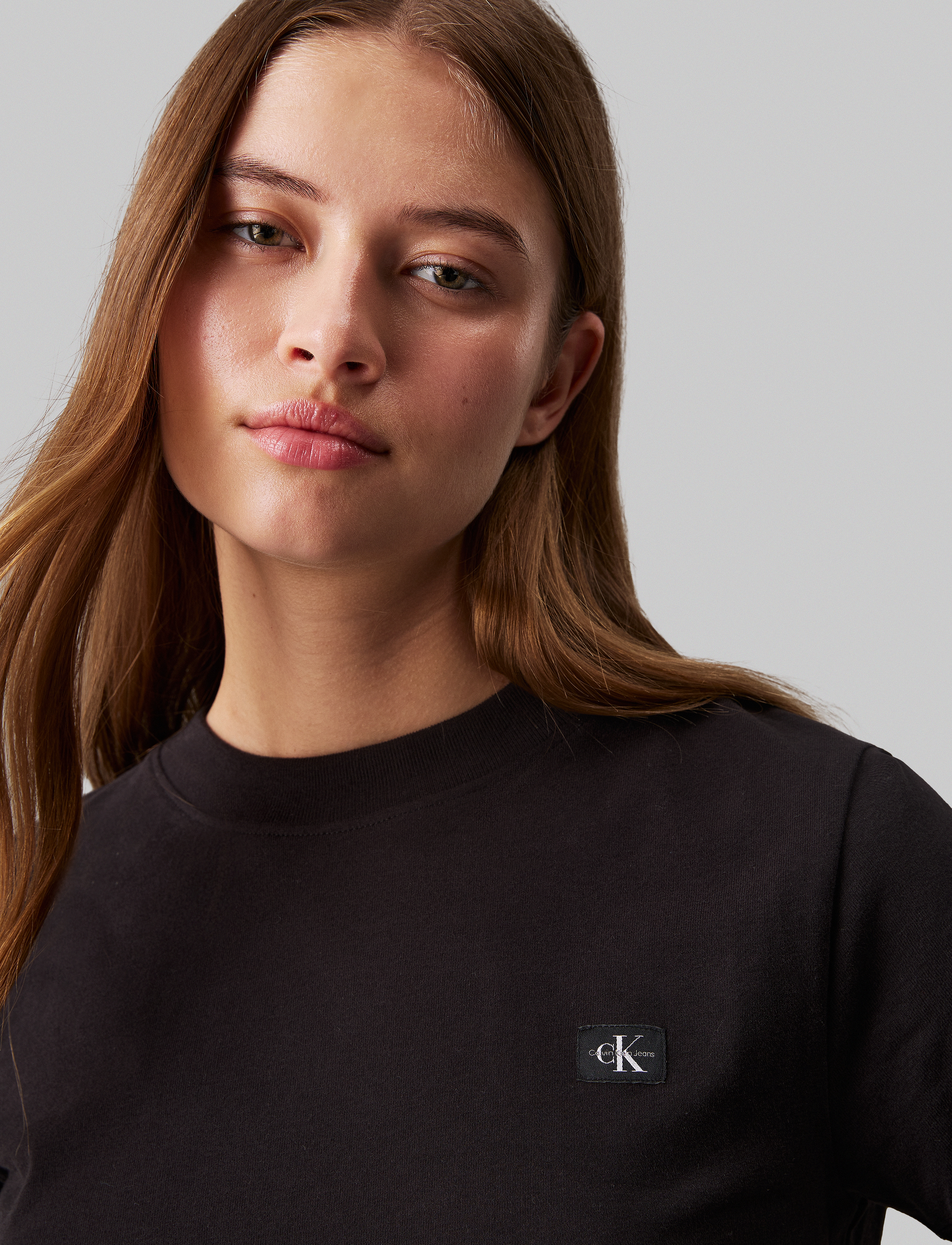 Calvin Klein Jeans - WOVEN LABEL PEACHED BABY TEE - ck black - 3