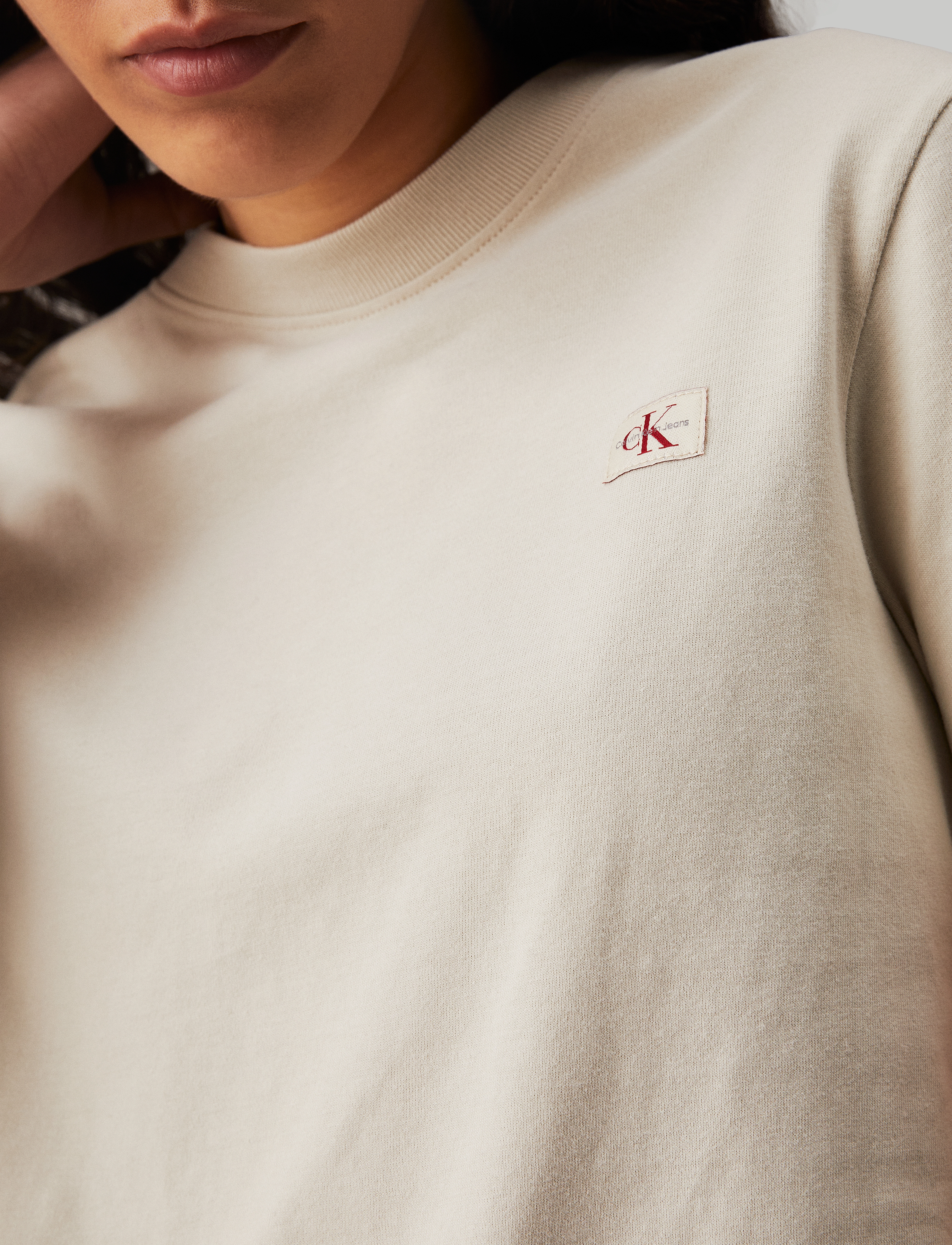 Calvin Klein Jeans - WOVEN LABEL PEACHED BABY TEE - pelican - 4