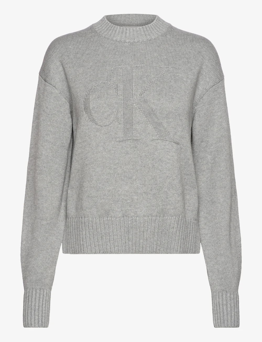 Calvin Klein Jeans - CK INTARSIA LOOSE SWEATER - striktrøjer - grey heather - 1