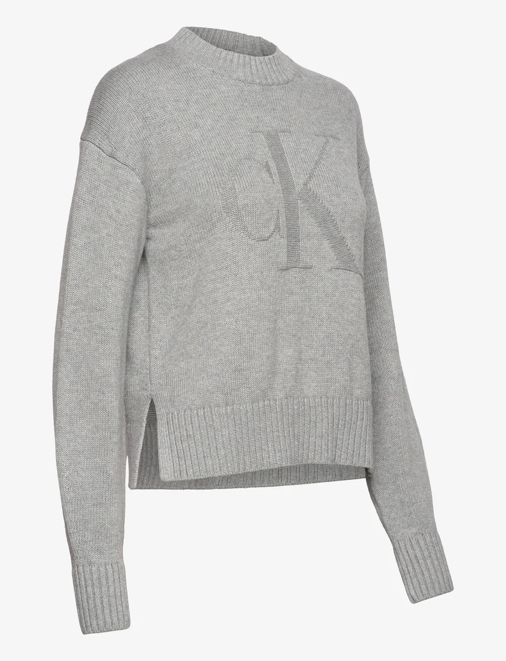 Calvin Klein Jeans - CK INTARSIA LOOSE SWEATER - striktrøjer - grey heather - 4