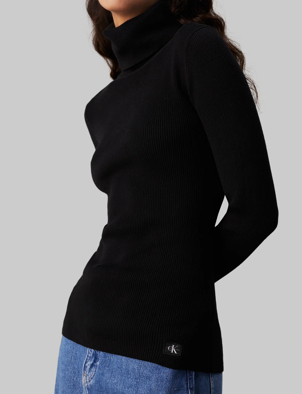 Calvin Klein Jeans Woven Label Roll Neck Sweater Turtlenecks Boozt