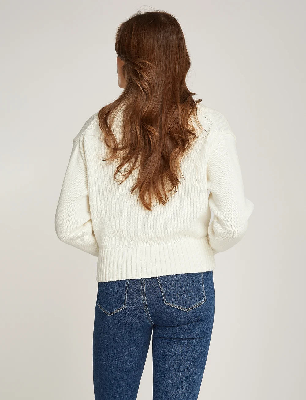 Calvin Klein Jeans - CHENILLE MONOLOGO SWEATER - pooloneuleet - ivory - 4