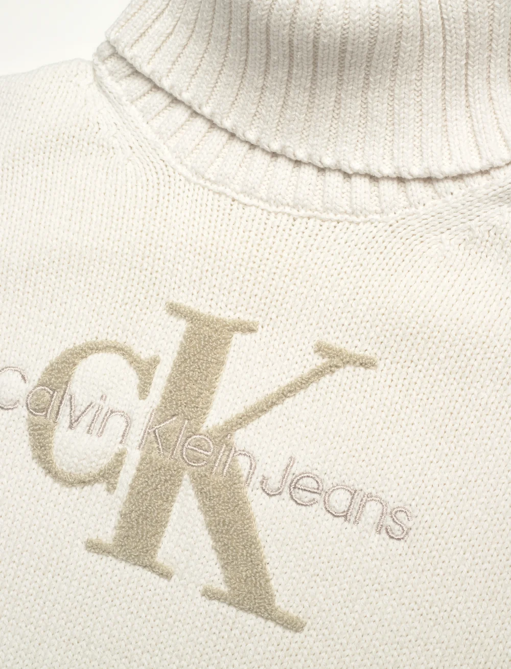 Calvin Klein Jeans - CHENILLE MONOLOGO SWEATER - pooloneuleet - ivory - 3