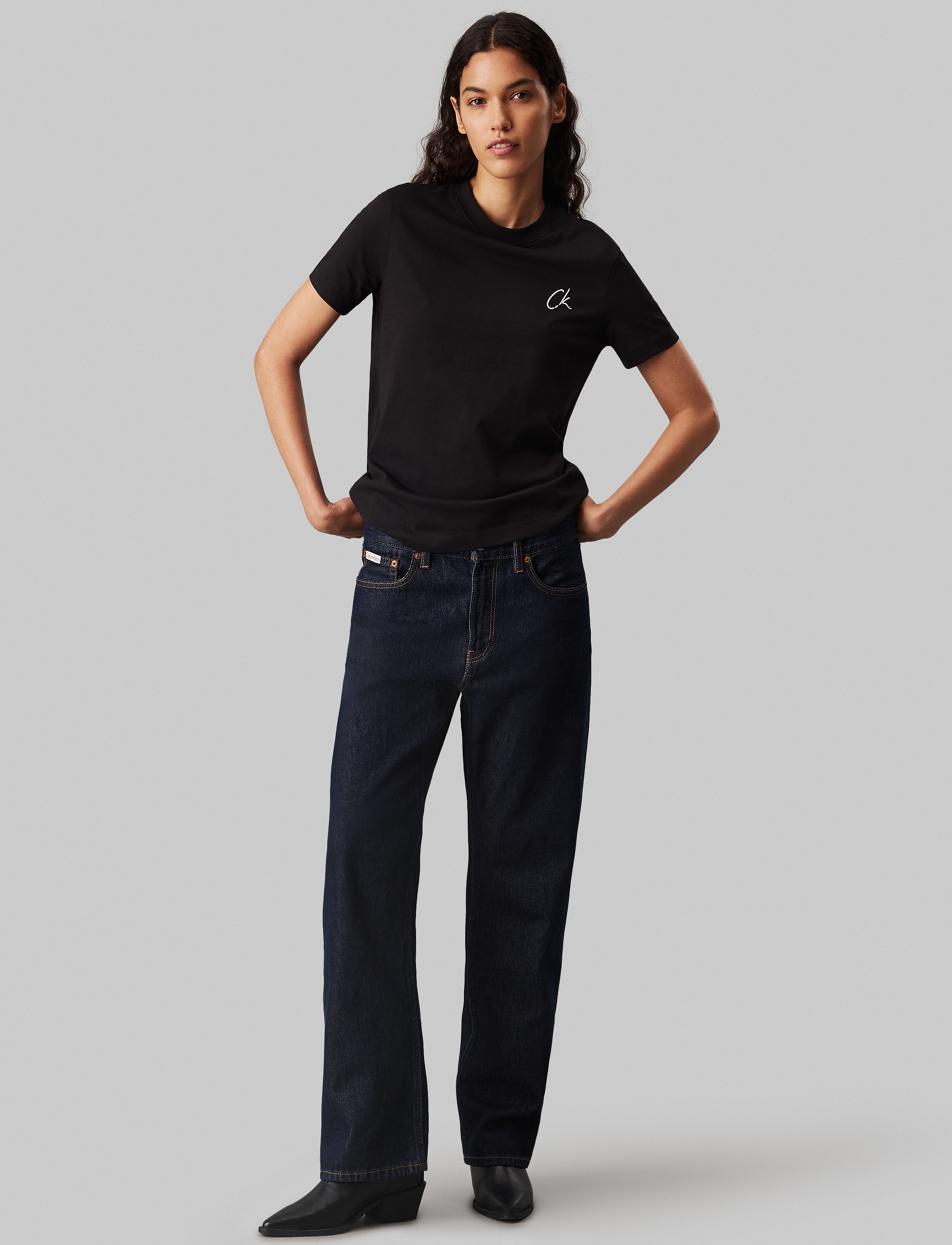 Calvin Klein Jeans - EMBROIDERED CK REGULAR TEE - ck black - 4