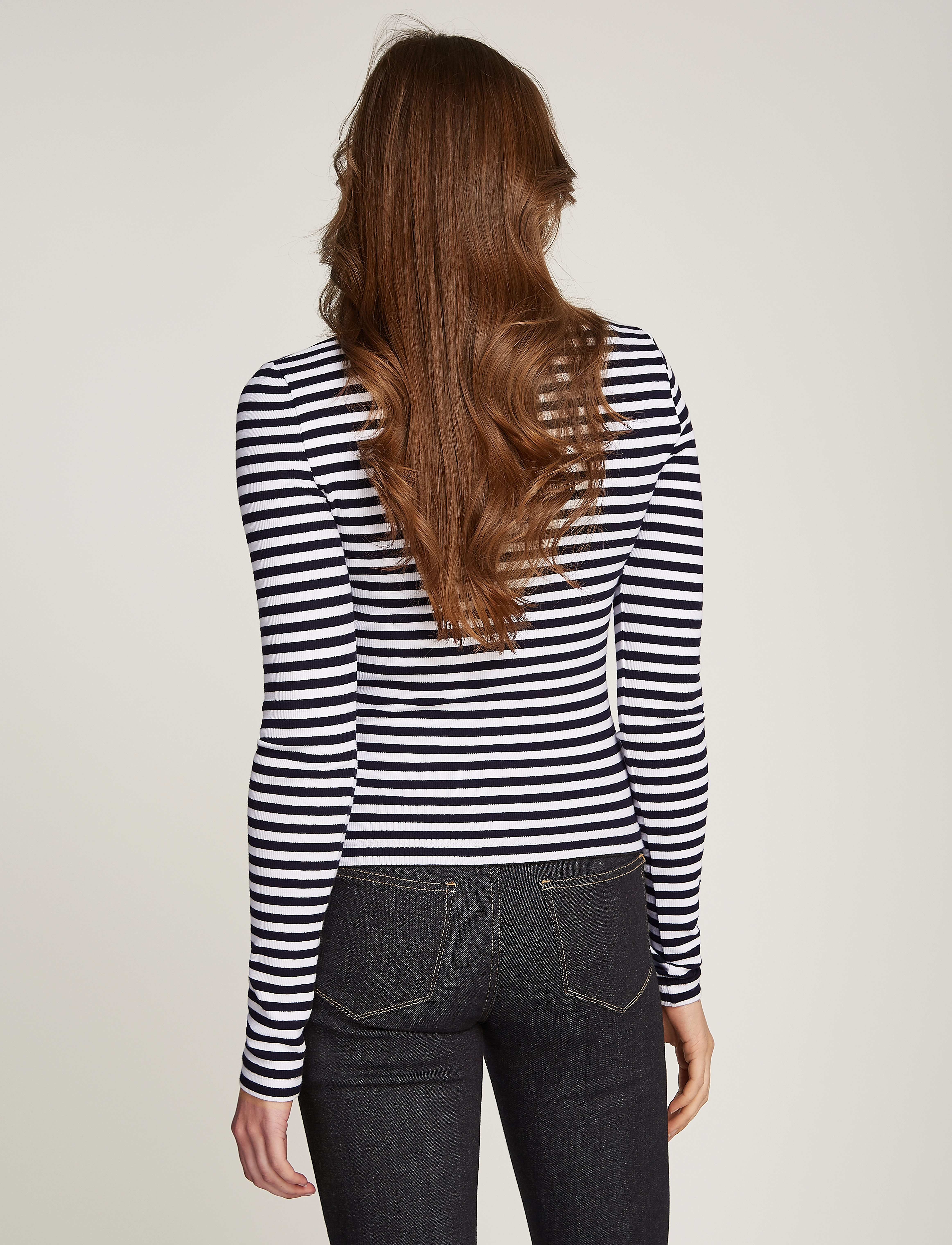 Calvin Klein Jeans - WOVEN LABEL RIB LONG SLEEVE - ck black / bright white stripe - 2
