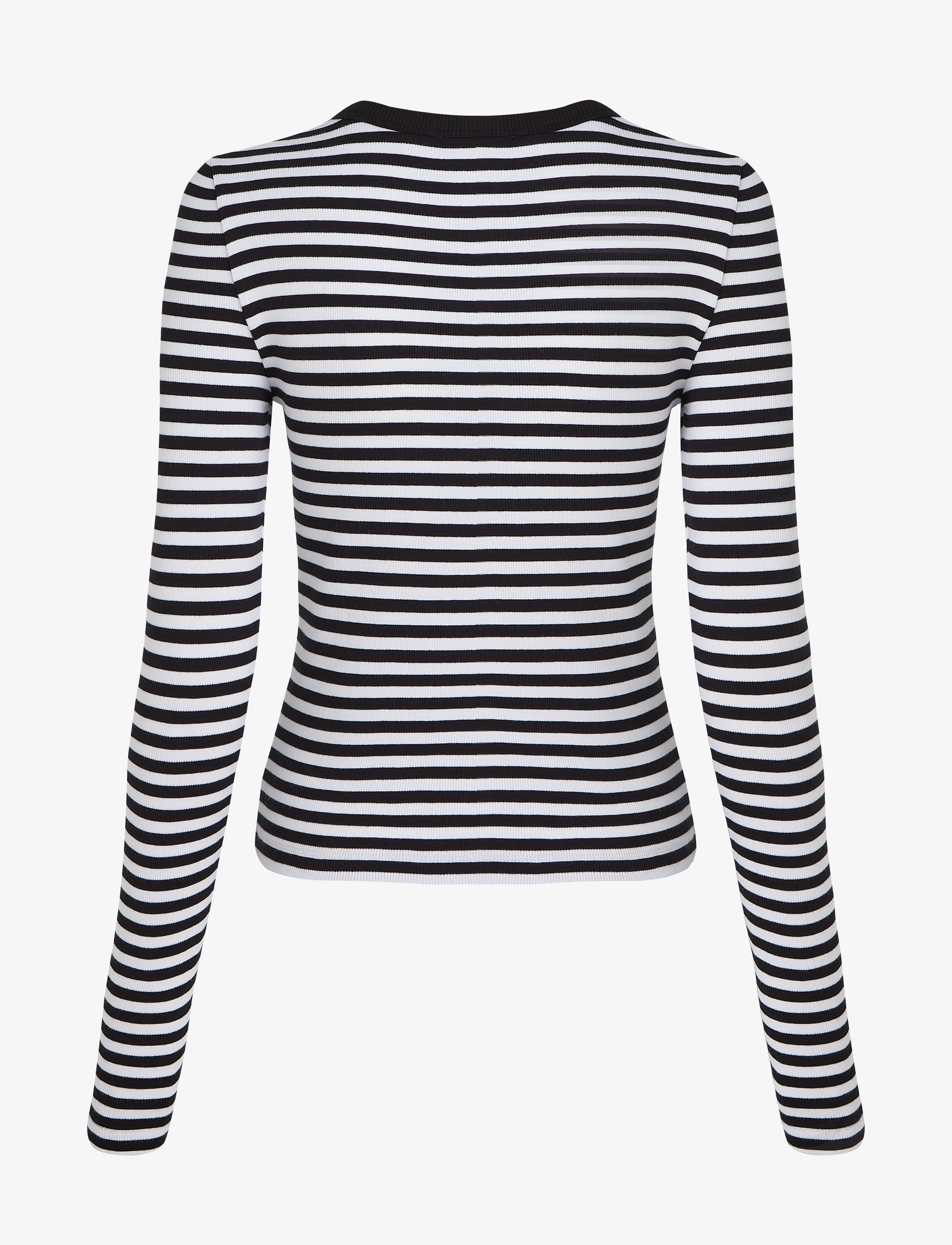 Calvin Klein Jeans - WOVEN LABEL RIB LONG SLEEVE - ck black / bright white stripe - 5