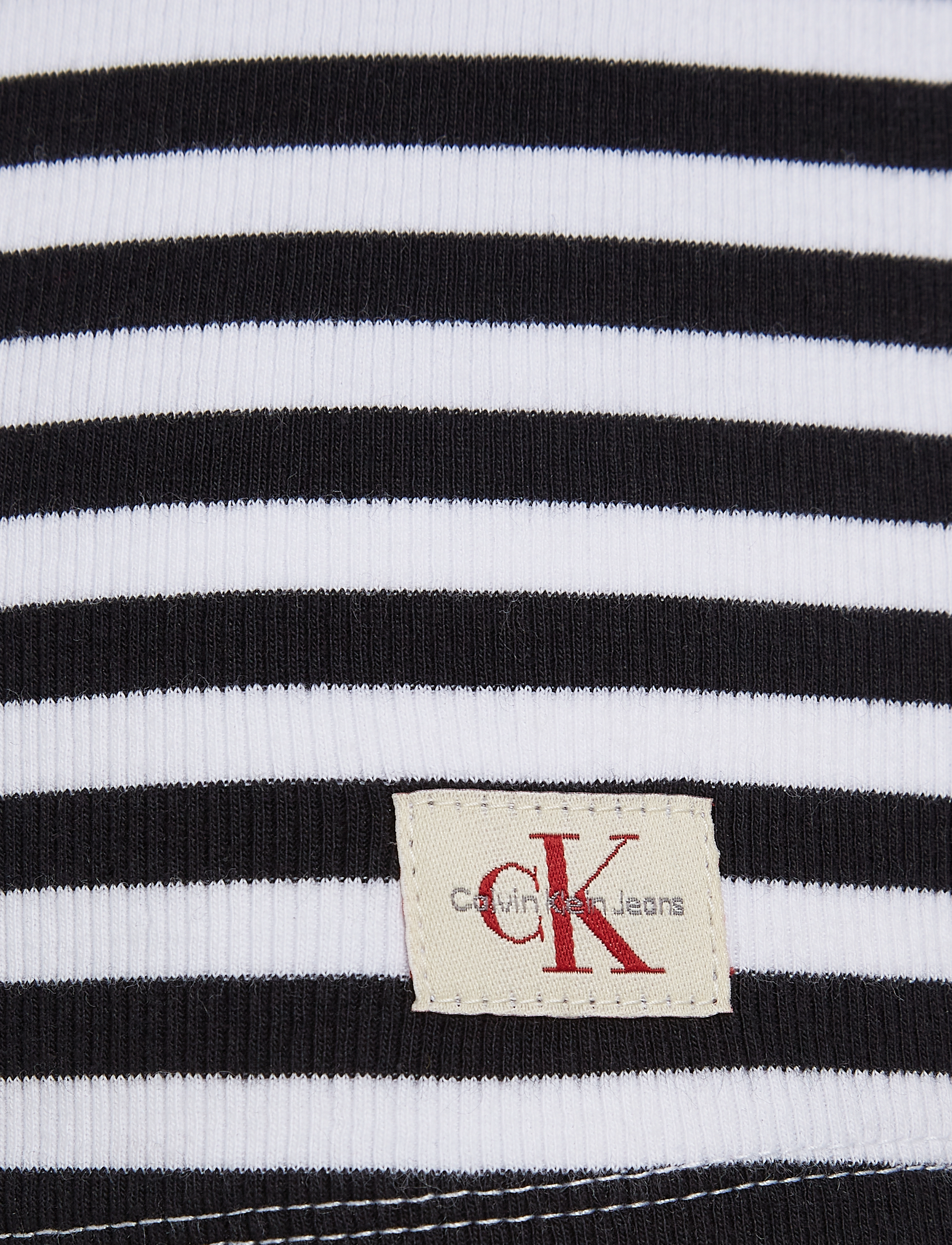 Calvin Klein Jeans - WOVEN LABEL RIB LONG SLEEVE - ck black / bright white stripe - 4