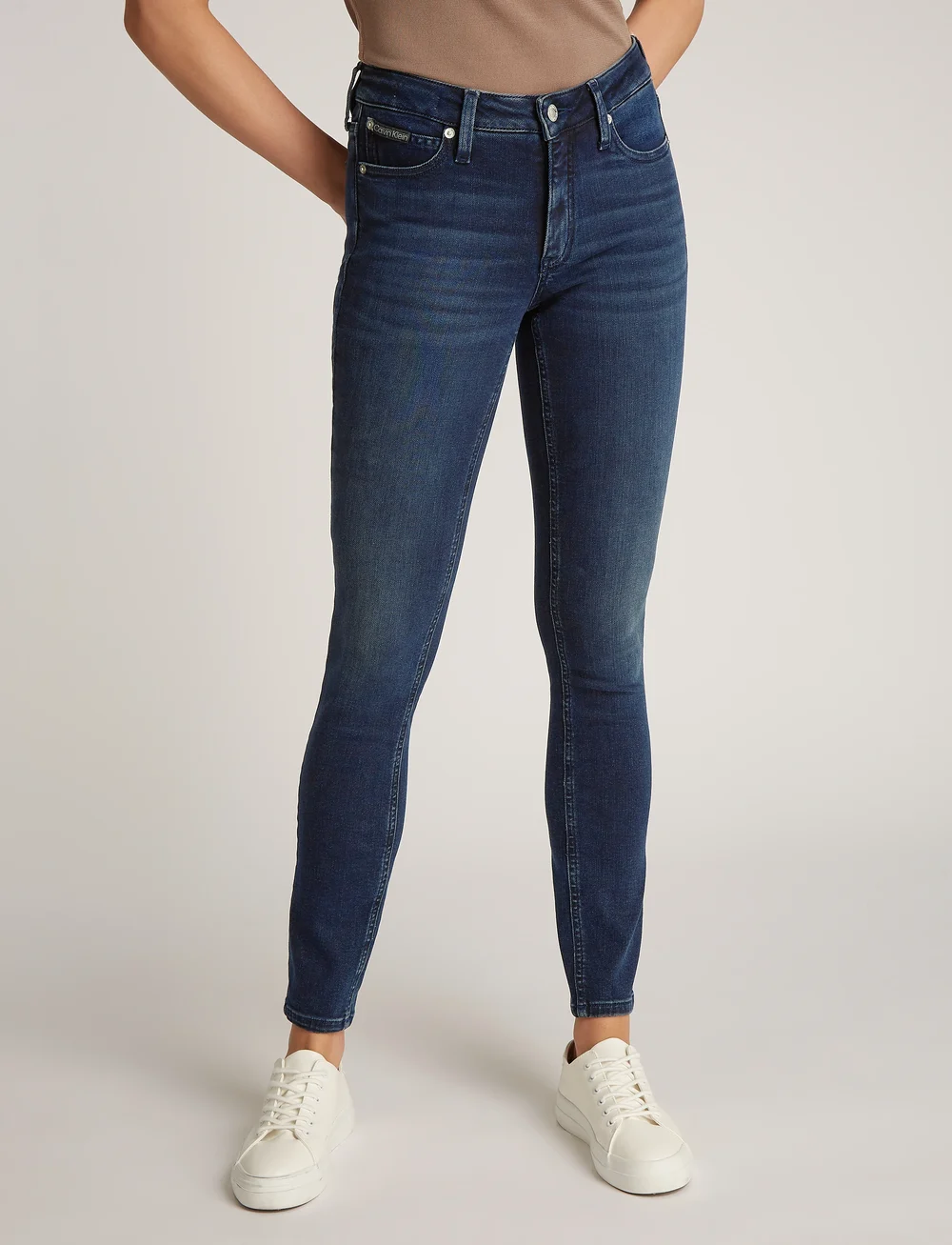 Calvin Klein Jeans - MID RISE SKINNY - skinny jeans - denim black - 0