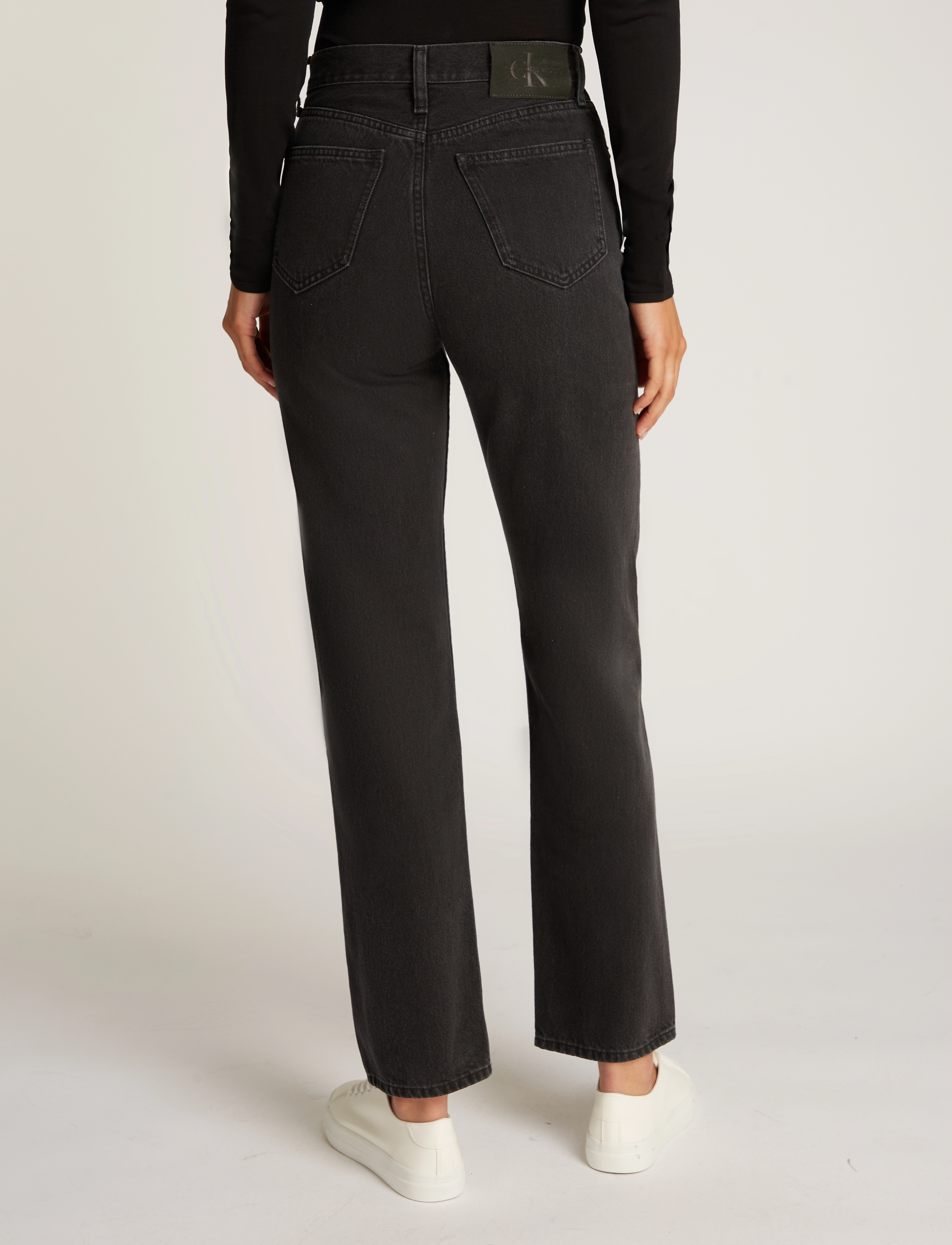 Calvin Klein Jeans - HIGH RISE STRAIGHT - denim black - 2