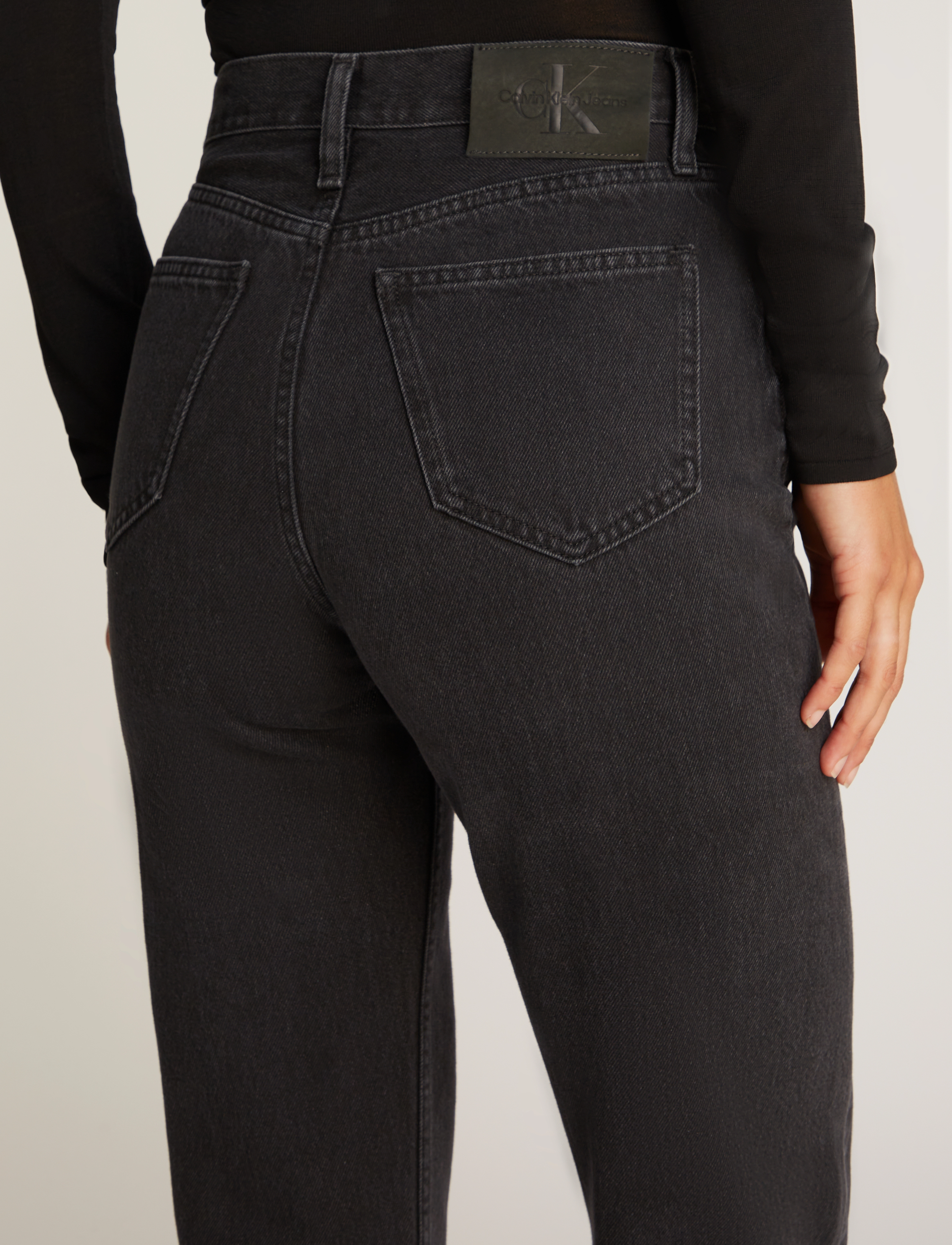 Calvin Klein Jeans - HIGH RISE STRAIGHT - denim black - 3