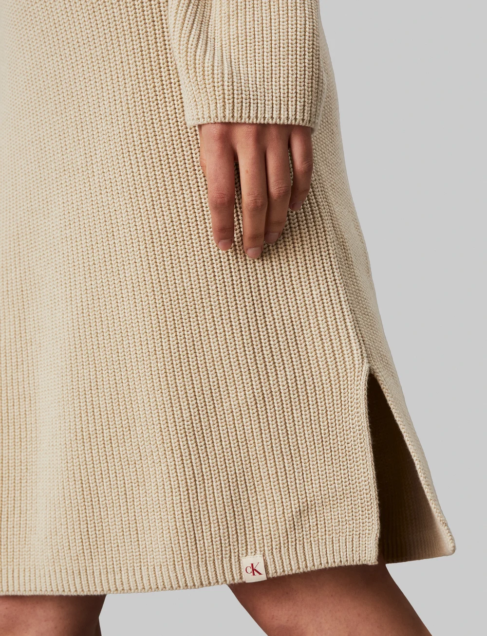 Calvin Klein Jeans - CHUNKY LOOSE SWEATER DRESS - strikkjoler - pelican - 0