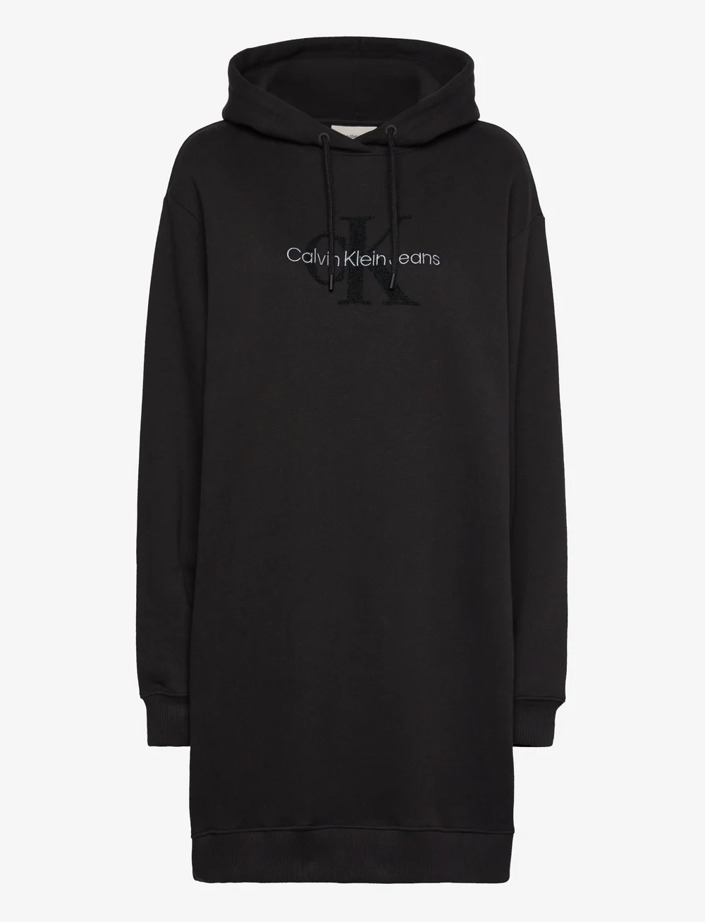 Calvin Klein Jeans - CHENILLE MONOLOGO HOODIE DRESS - korte kjoler - ck black - 1