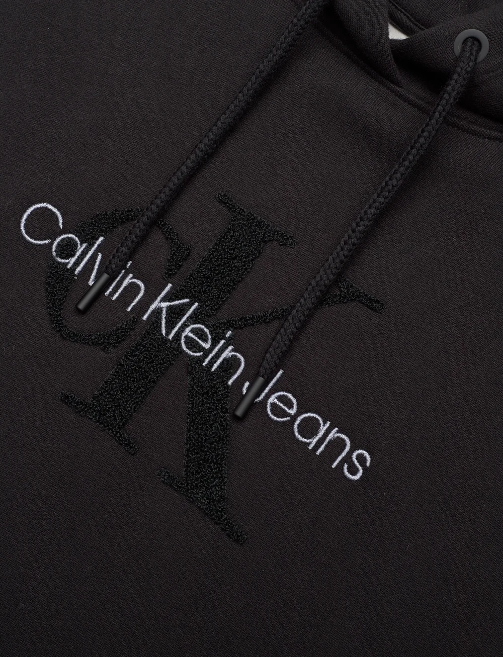 Calvin Klein Jeans - CHENILLE MONOLOGO HOODIE DRESS - korte kjoler - ck black - 5