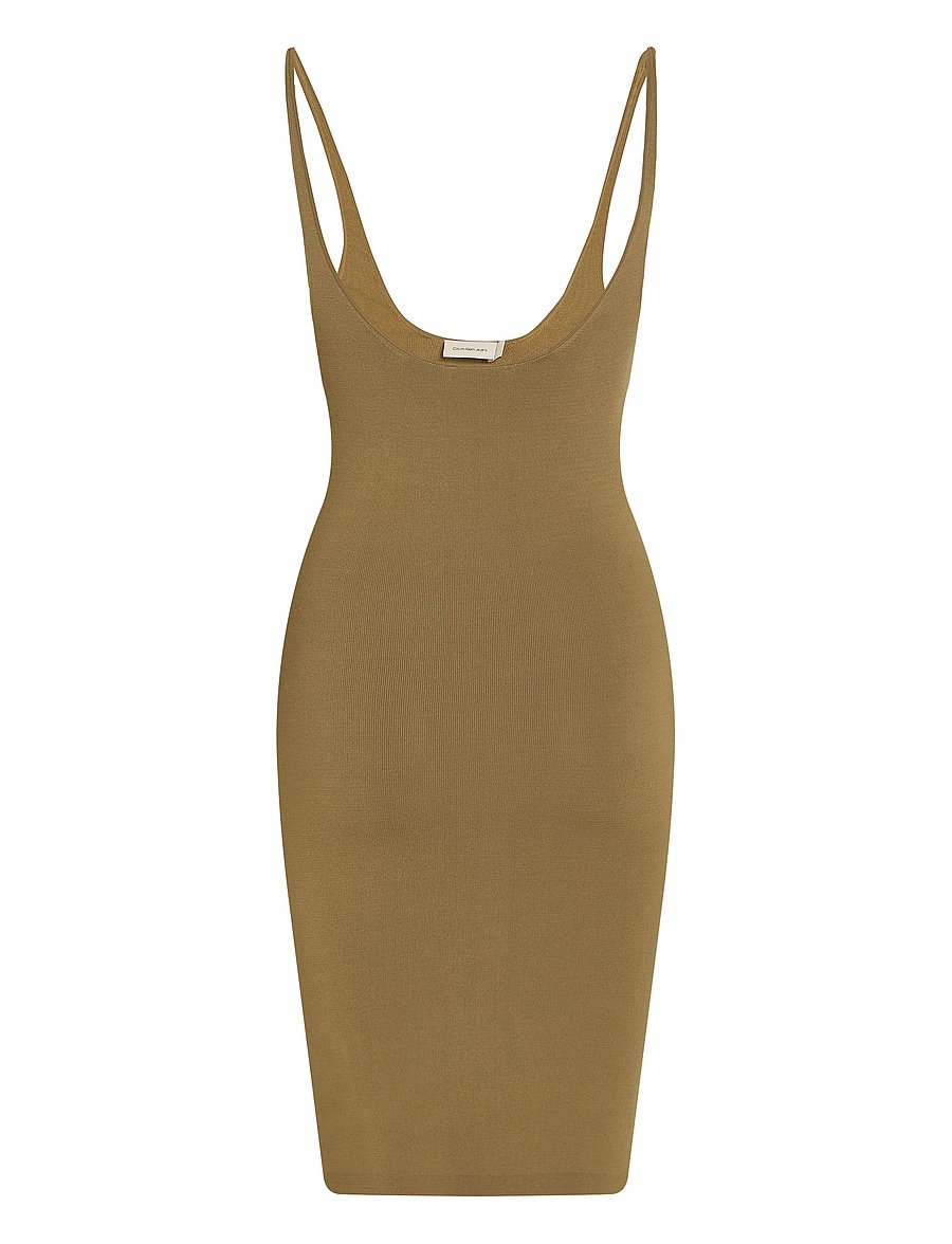 Calvin Klein Jeans - RAYON SWEATER DRESS - bodycon dresses - gothic olive - 3