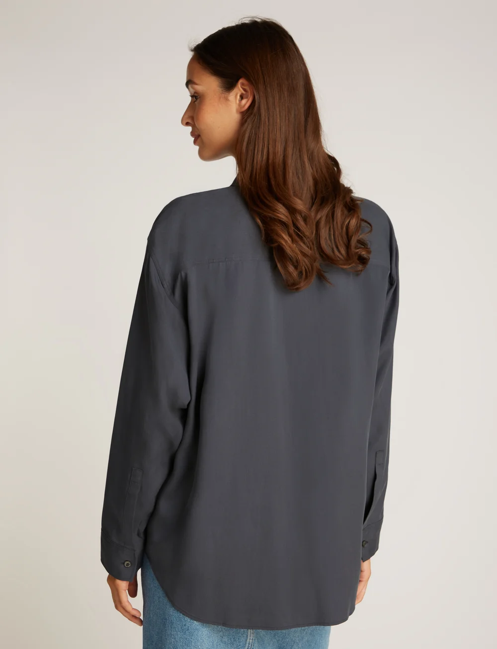 Calvin Klein Jeans - LYOCELL LONG DAD SHIRT - langærmede skjorter - india ink - 2