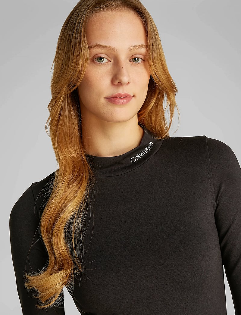 Calvin Klein Jeans - LOGO ELASTIC MILANO DRESS - kurze kleider - ck black - 3