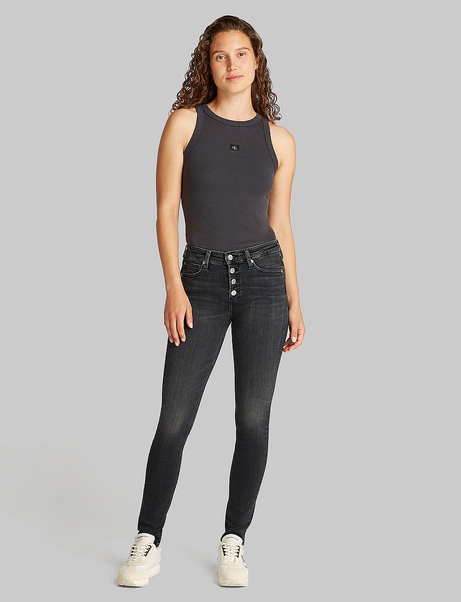 Calvin Klein Jeans - MID RISE SKINNY - skinny jeans - denim black - 3