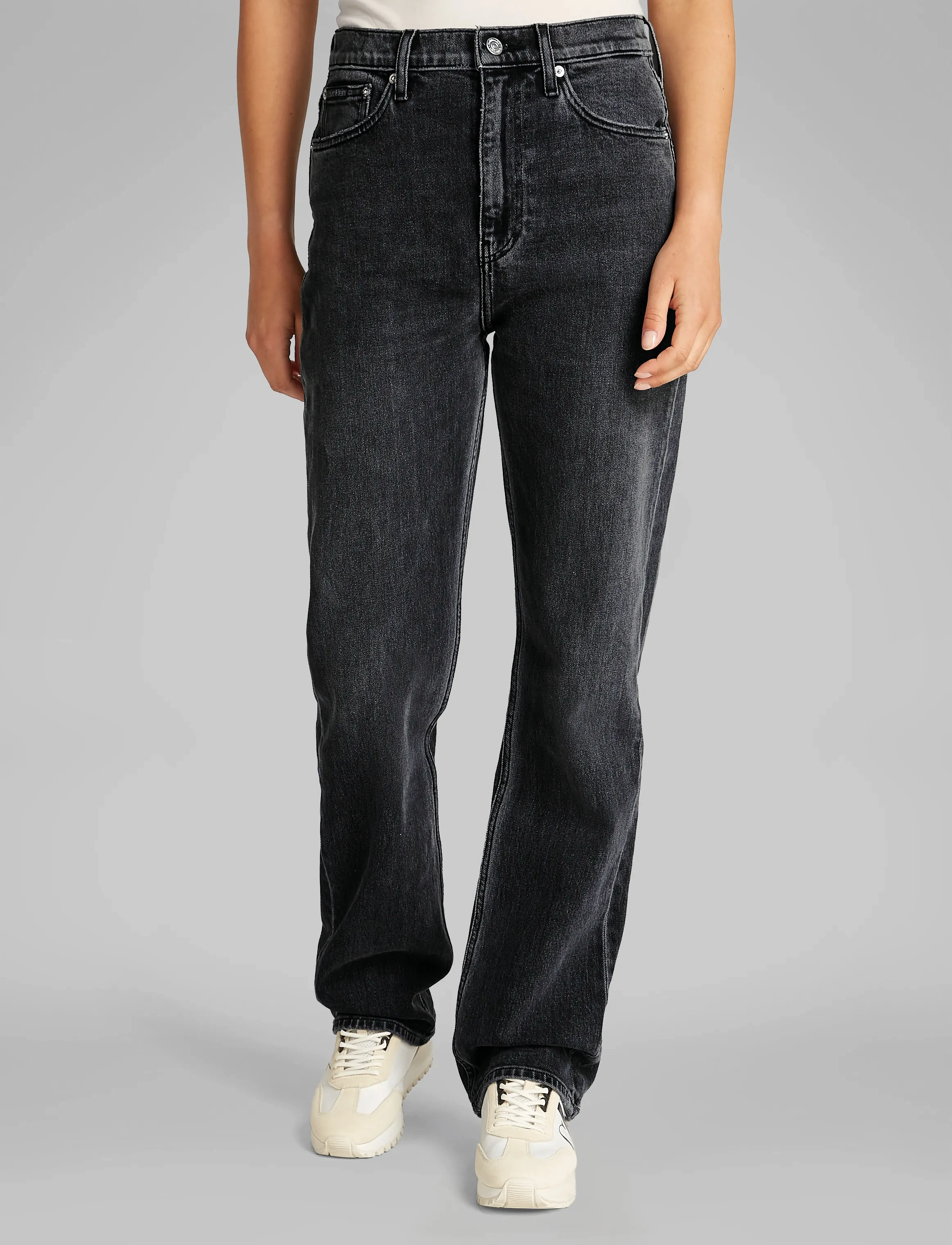 Calvin Klein Jeans HIGH RISE STRAIGHT - Straight jeans - DENIM BLACK / black
