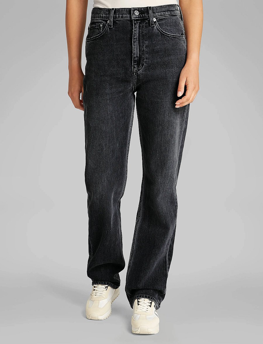 Calvin Klein Jeans - HIGH RISE STRAIGHT - straight jeans - denim black - 0