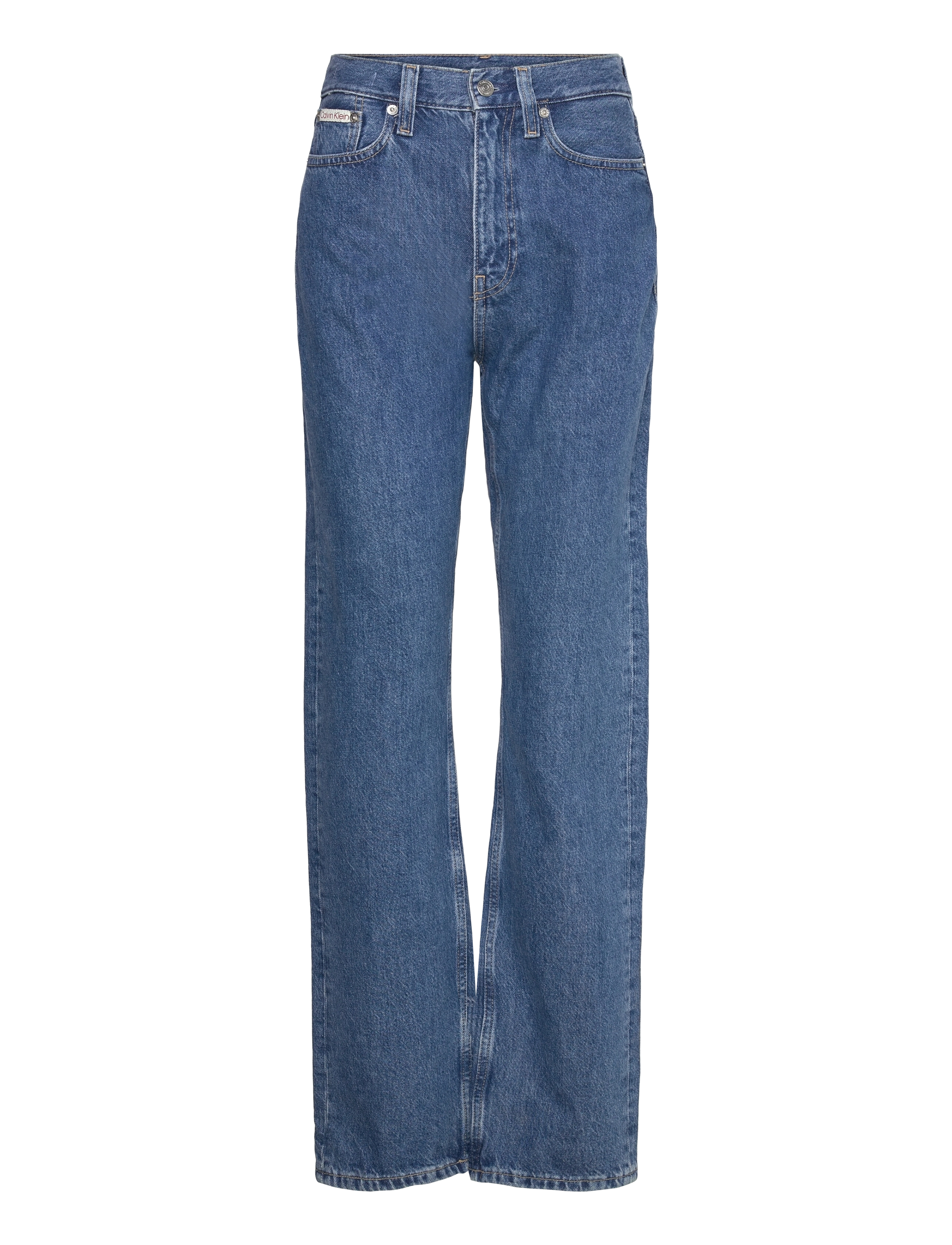Calvin Klein Jeans HIGH RISE STRAIGHT - Straight jeans - DENIM MEDIUM / blue