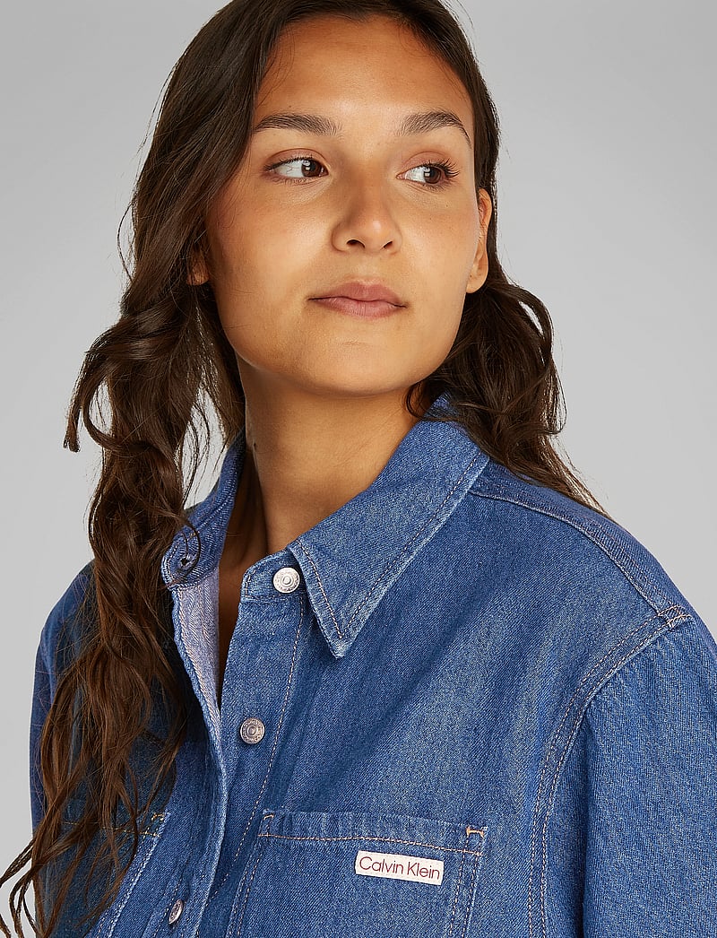 Calvin Klein Jeans - LINEN BOXY BELTED SHIRT DRESS - hemdkleider - denim medium - 5