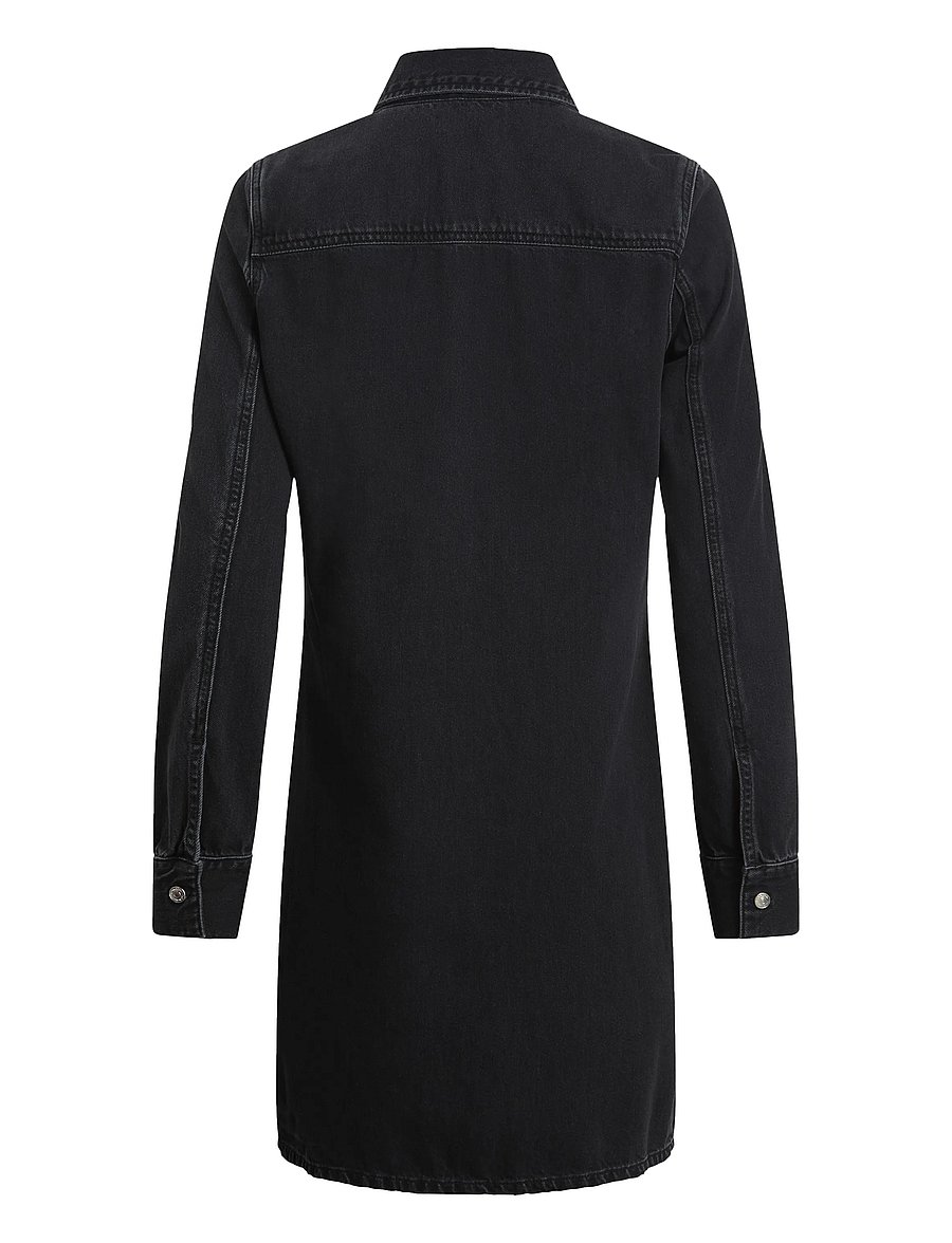 Calvin Klein Jeans - LS FITTED DENIM DRESS - denimkjoler - denim black - 2