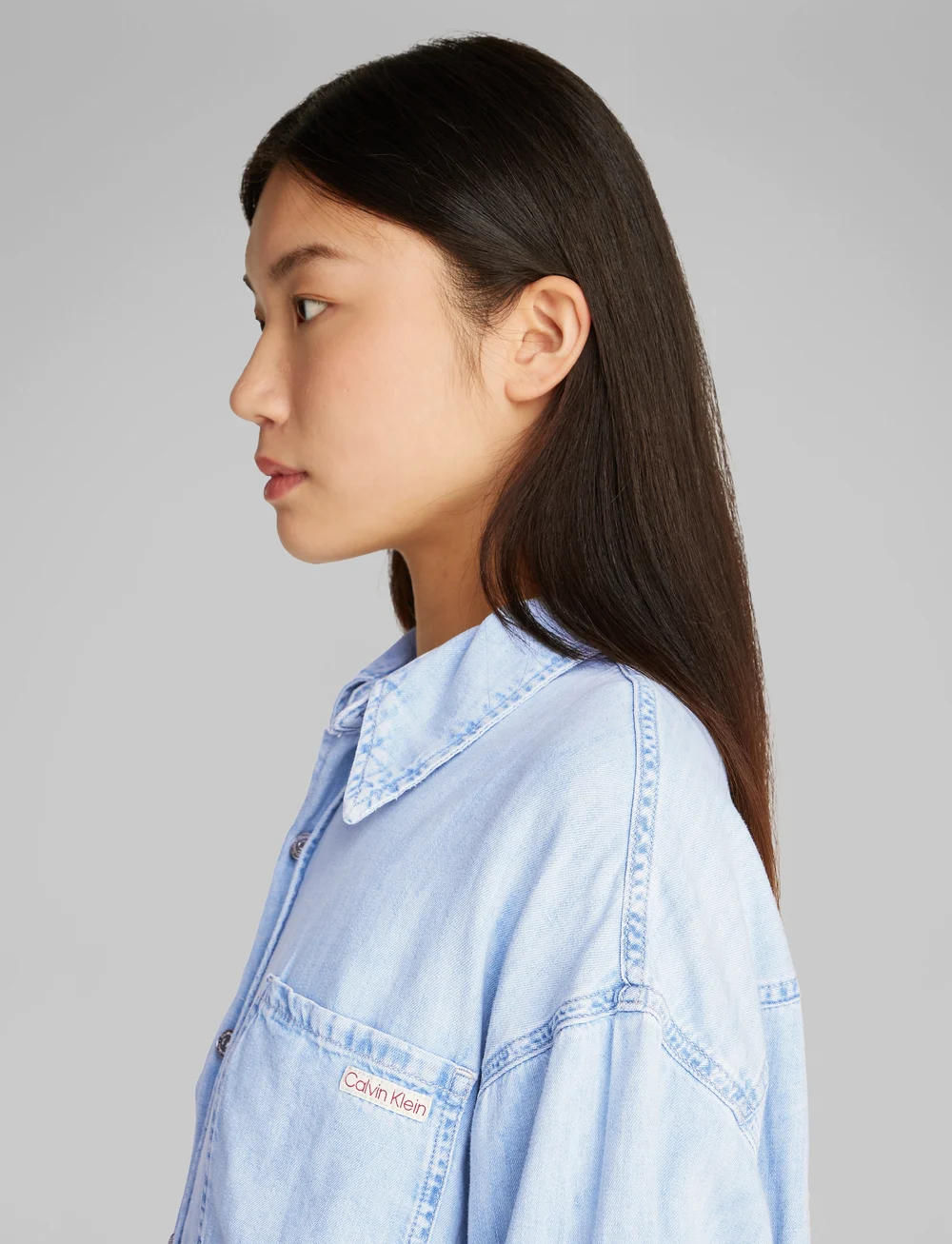 Calvin Klein Jeans - RELAXED DENIM SHIRT DRESS - skjortklänningar - denim light - 0