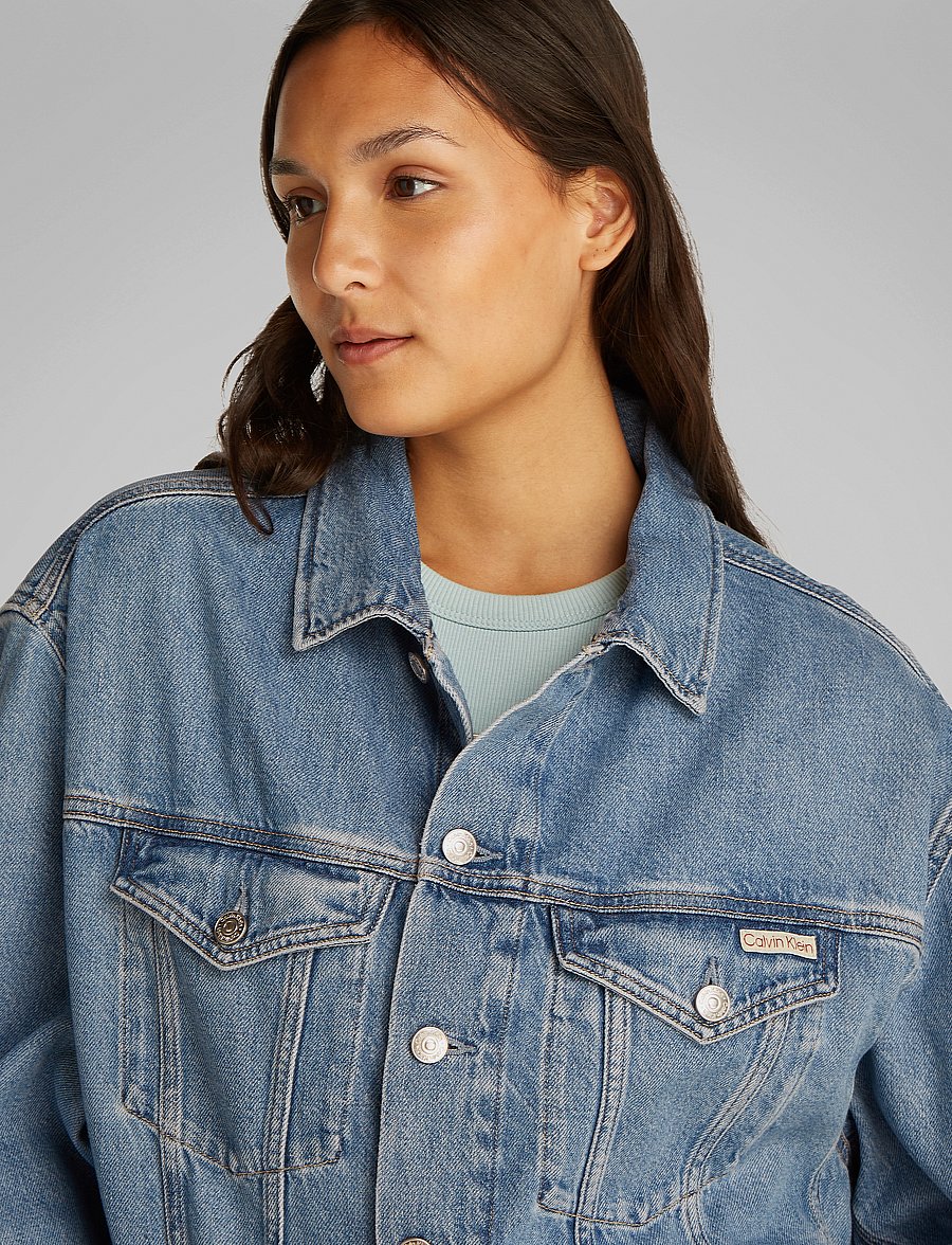 Calvin Klein Jeans - BOXY DENIM JACKET - jeansjacken - denim light - 0