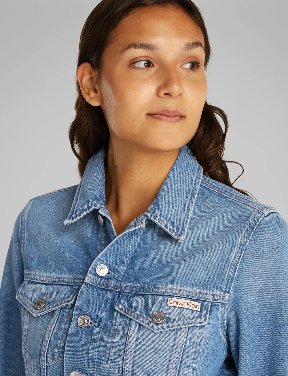 Calvin Klein Jeans - CROPPED 90S DENIM TRUCKER - denim jackets - denim light - 0
