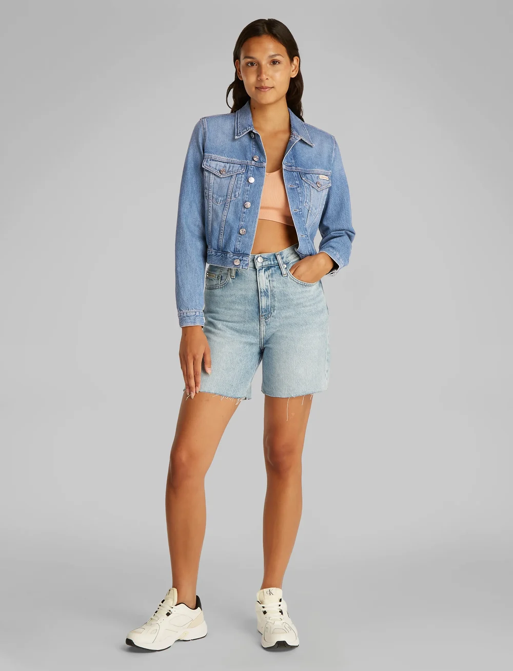 Calvin Klein Jeans - CROPPED 90S DENIM TRUCKER - denim jackets - denim light - 4
