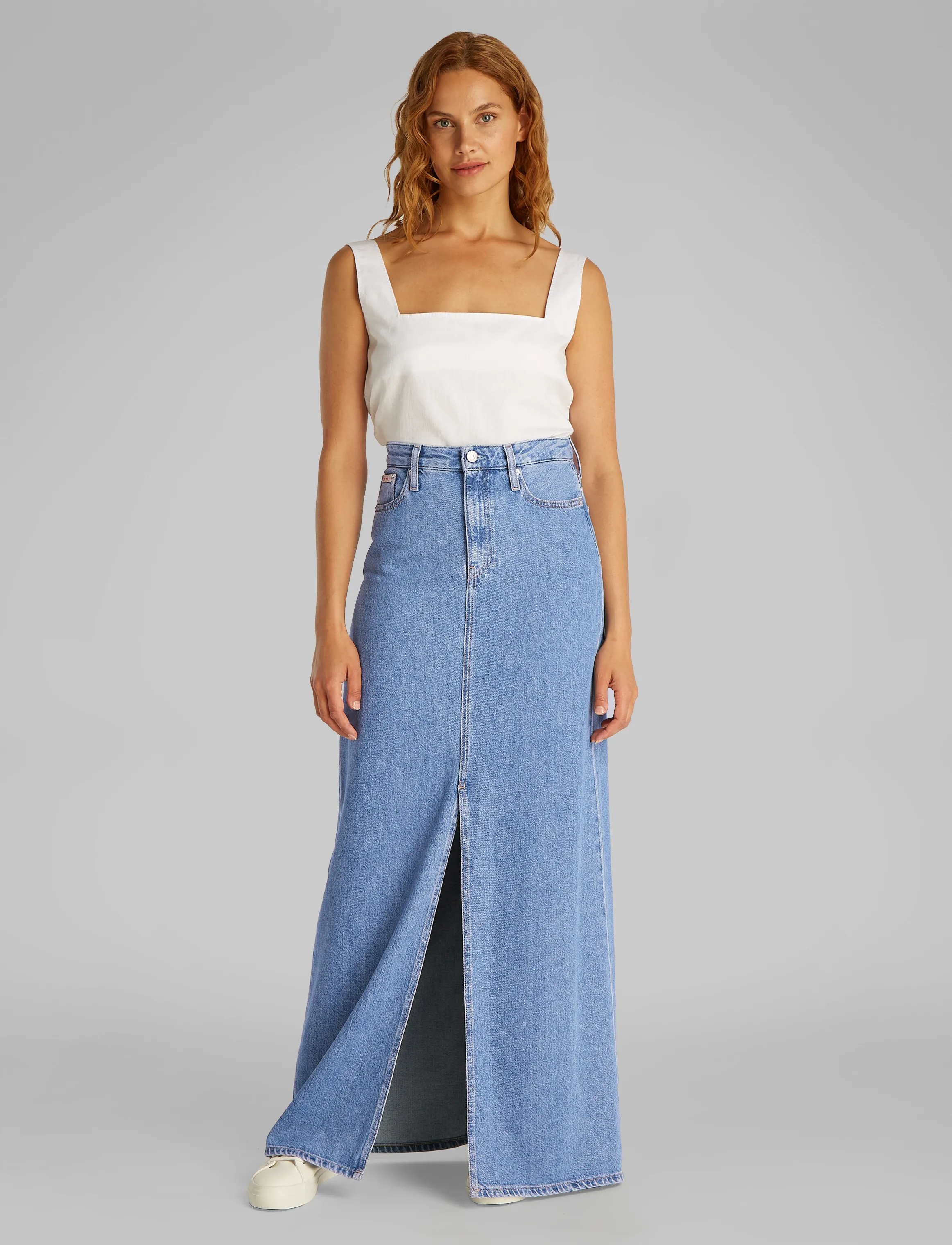 Calvin Klein Jeans - A-LINE MAXI DENIM SKIRT - džinsa svārki - denim light - 4