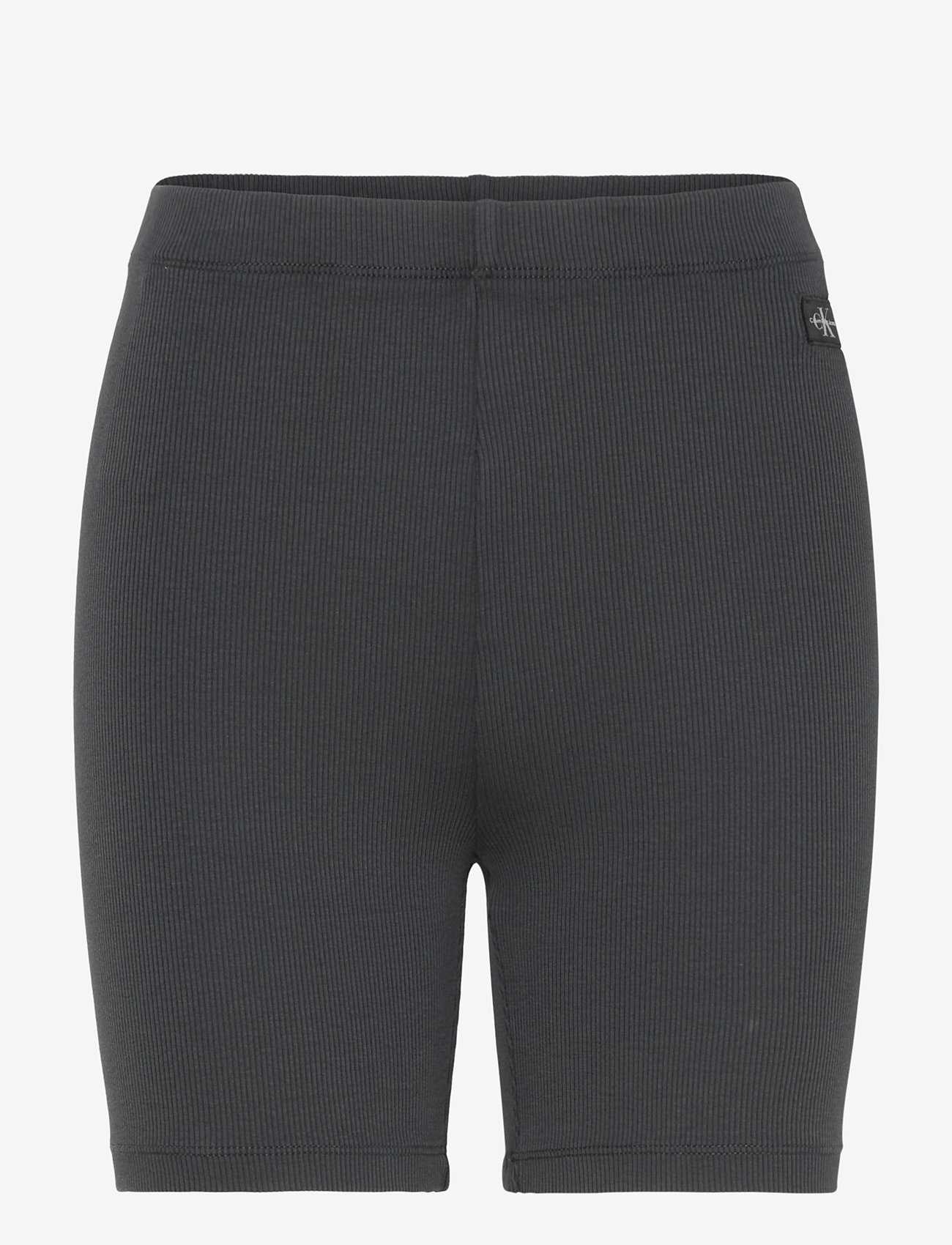Calvin Klein Jeans - WASHED WOVEN LABEL RIB SHORTS - cykelshorts - washed black - 1