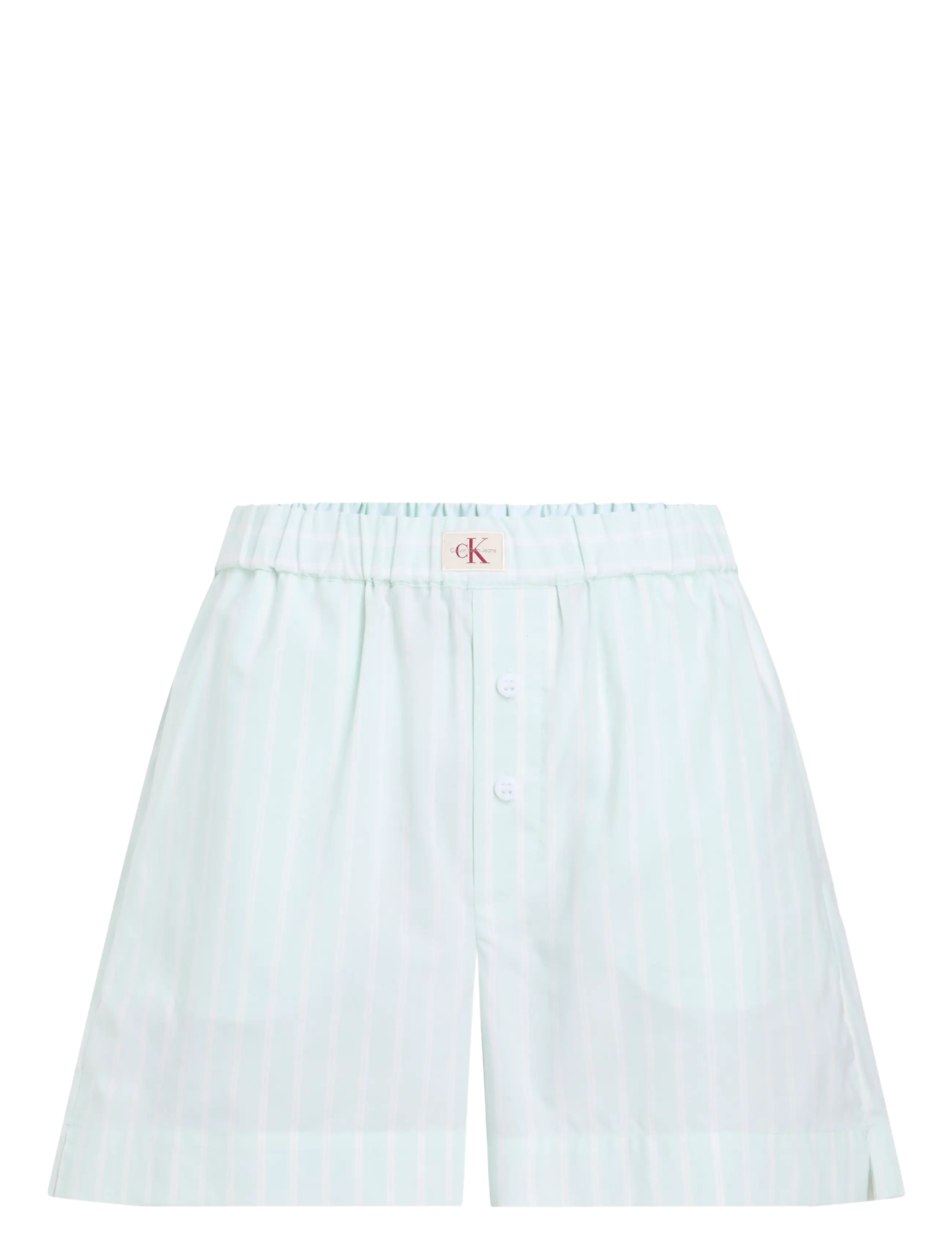 Calvin Klein Jeans SUMMER POPLIN BOXER SHORT - Shorts - MOONLIGHT JADE STRIPE / blue