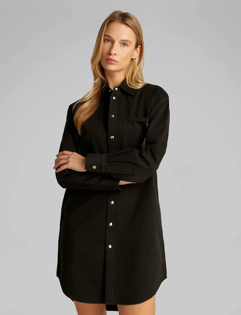 Calvin Klein Jeans - COTTON RELAXED SHIRT DRESS - shirt dresses - ck black - 0