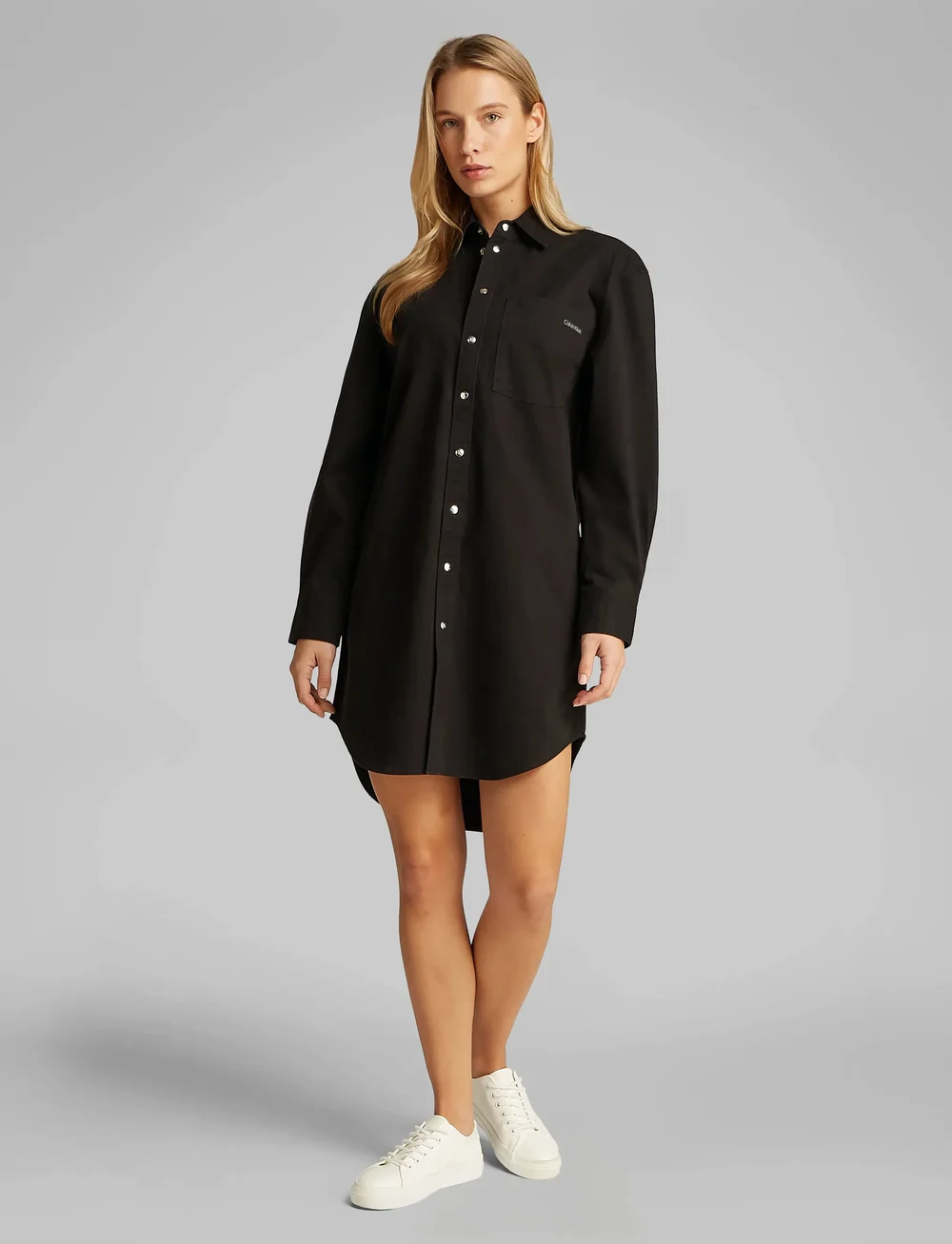 Calvin Klein Jeans - COTTON RELAXED SHIRT DRESS - shirt dresses - ck black - 4